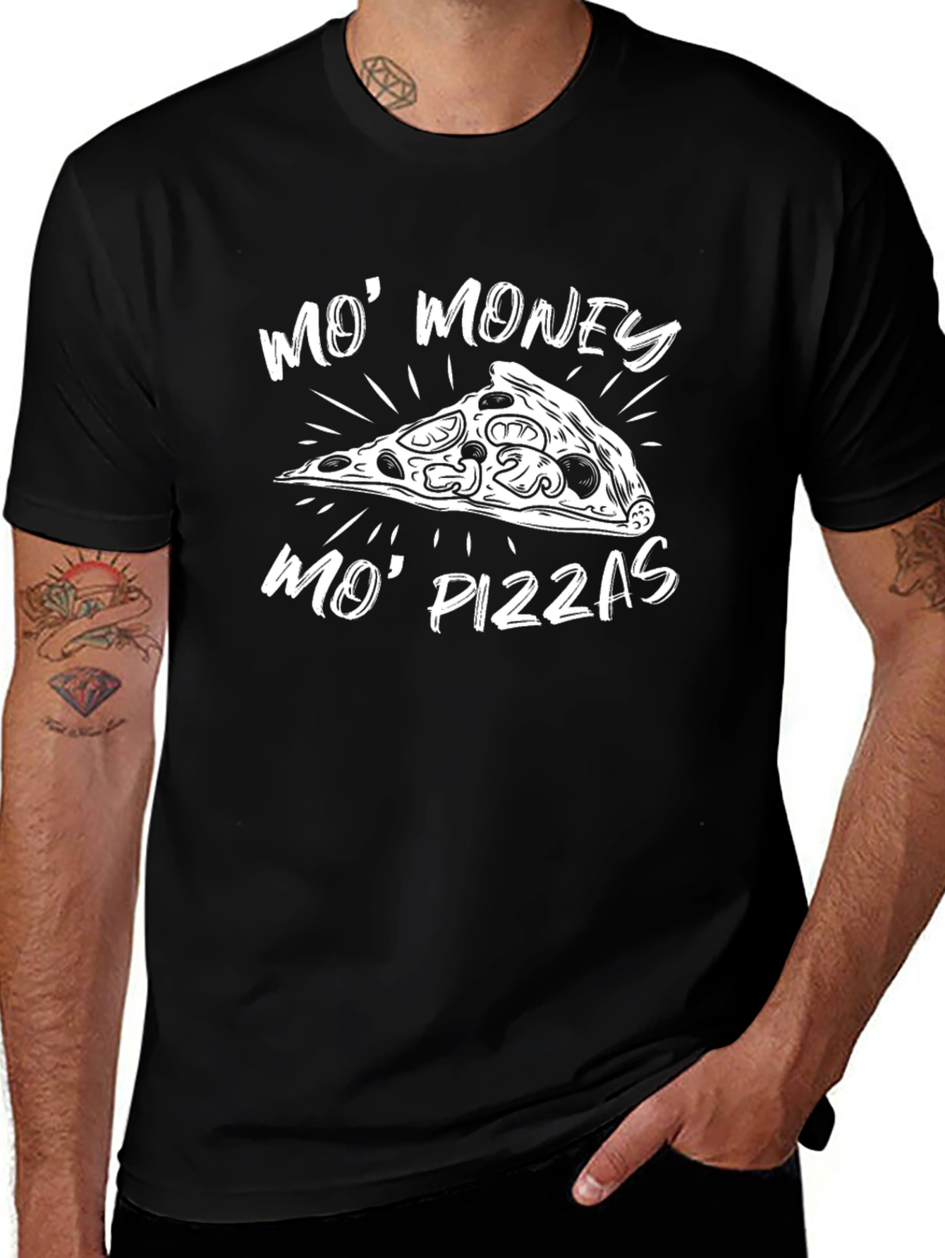Mo Money Mo Pizzas Black Graphic Tee