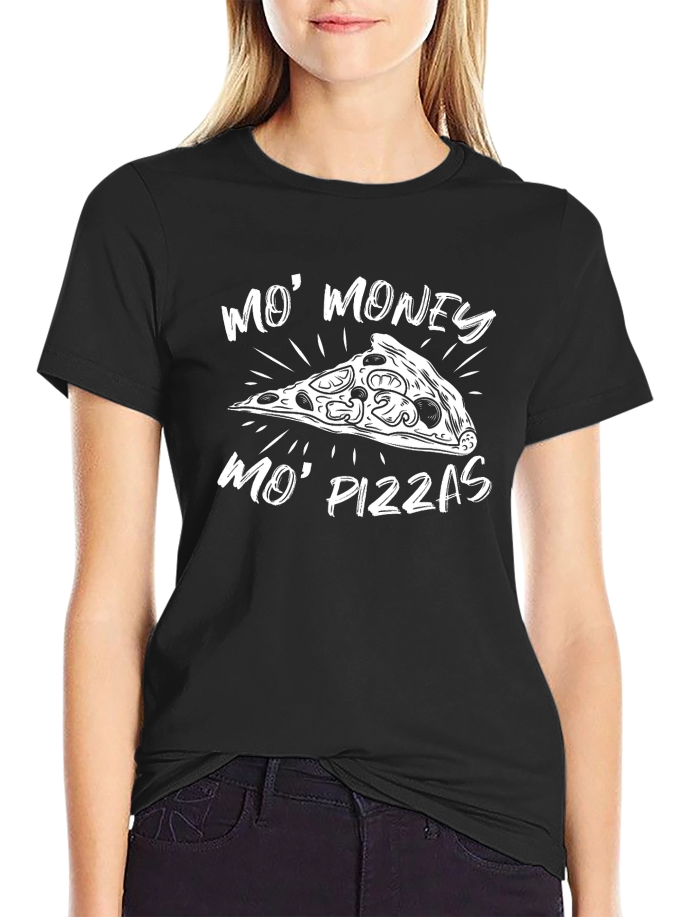 Mo Money Mo Pizzas Black Graphic Tee