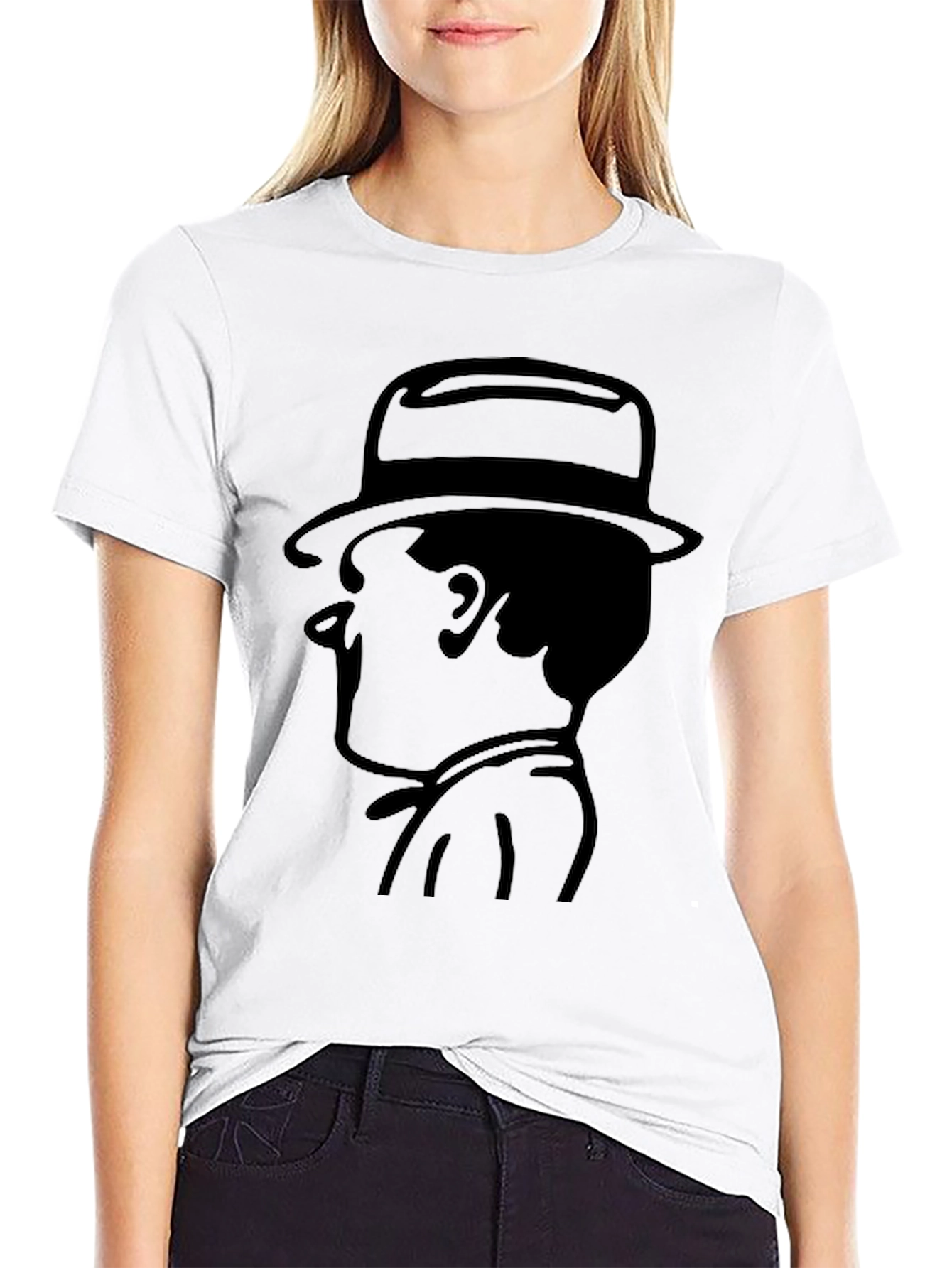 Retro Detective Silhouette Black T-Shirt