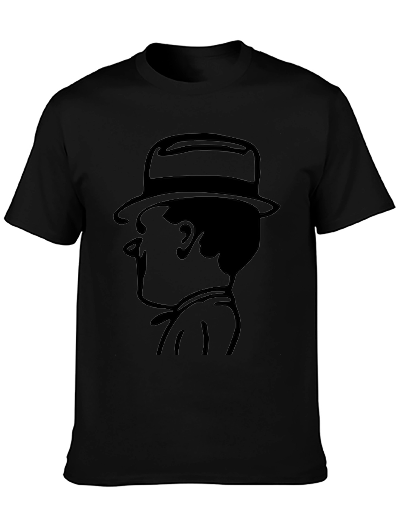 Retro Detective Silhouette Black T-Shirt
