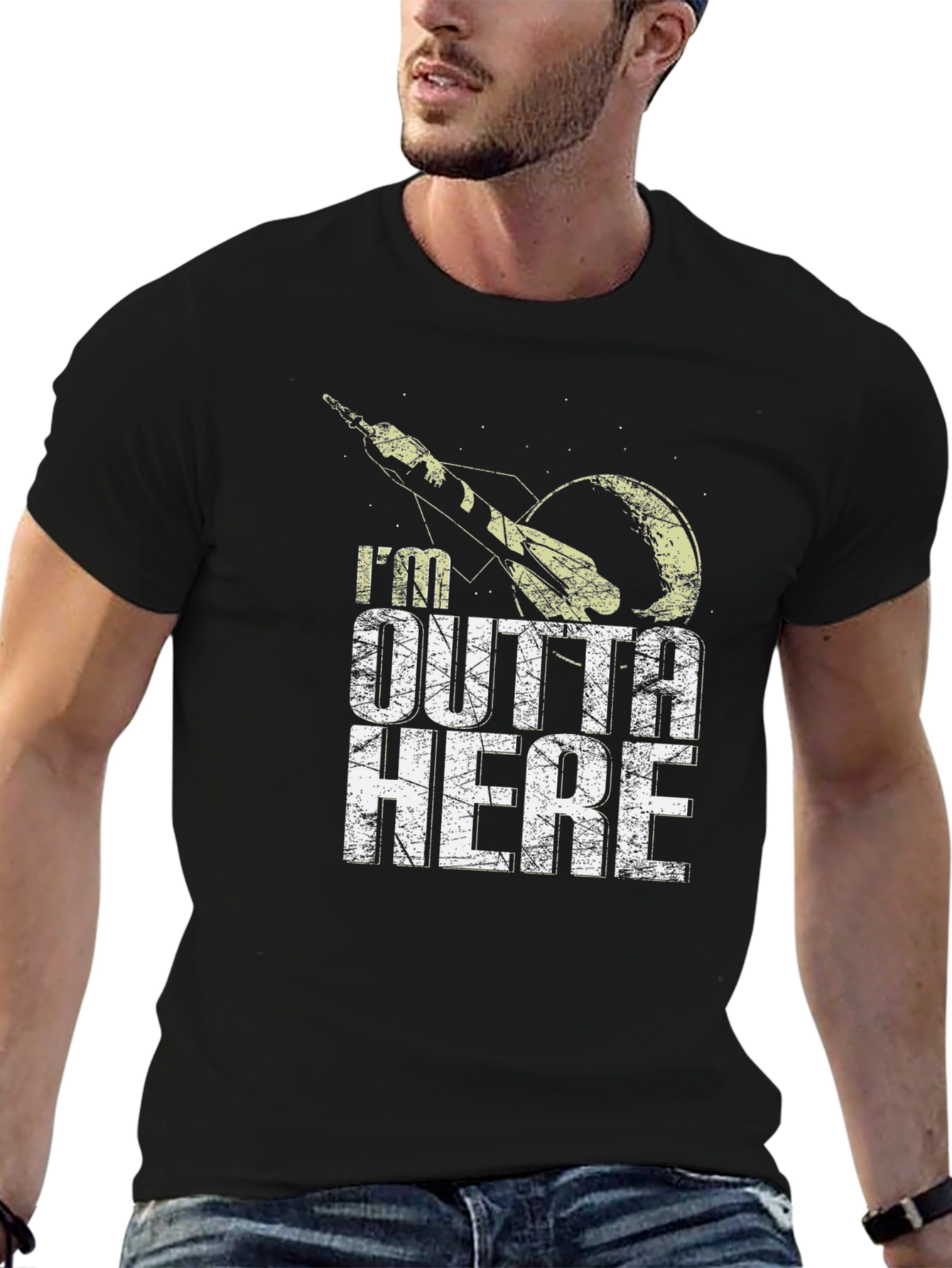 Im Outta Here Graphic Tee - Space Rocket T-Shirt