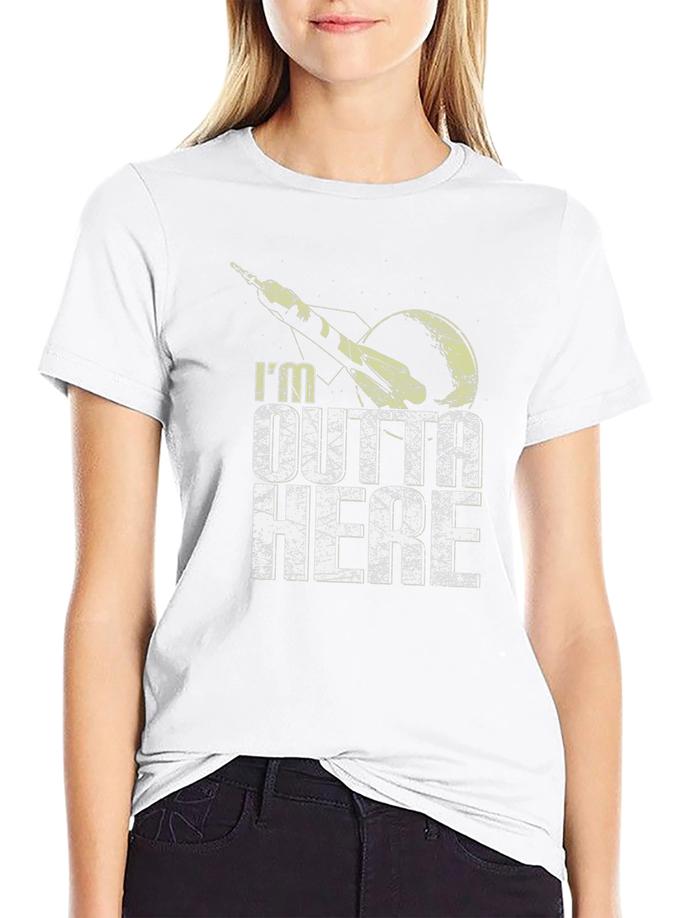 Im Outta Here Graphic Tee - Space Rocket T-Shirt