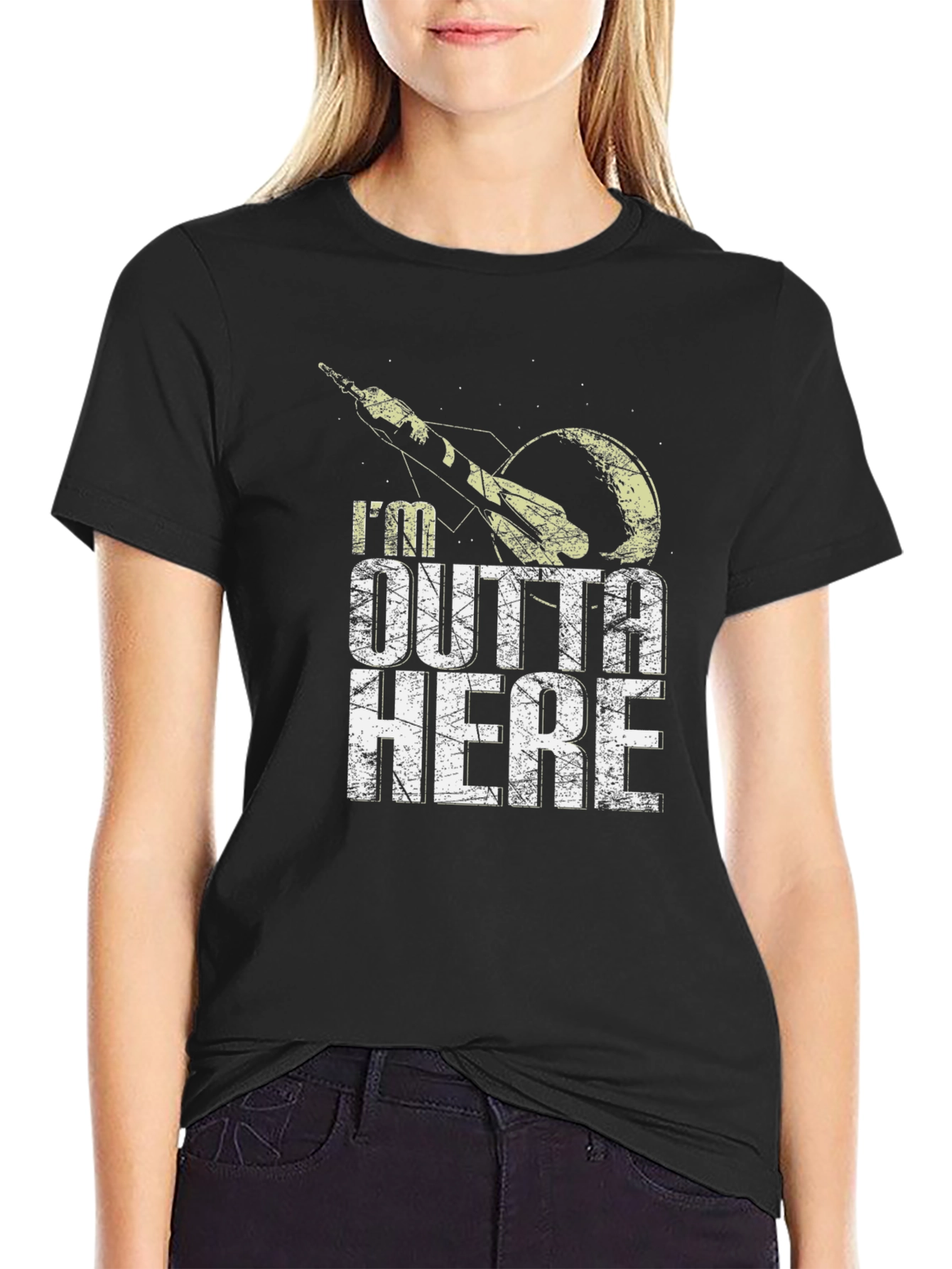 Im Outta Here Graphic Tee - Space Rocket T-Shirt