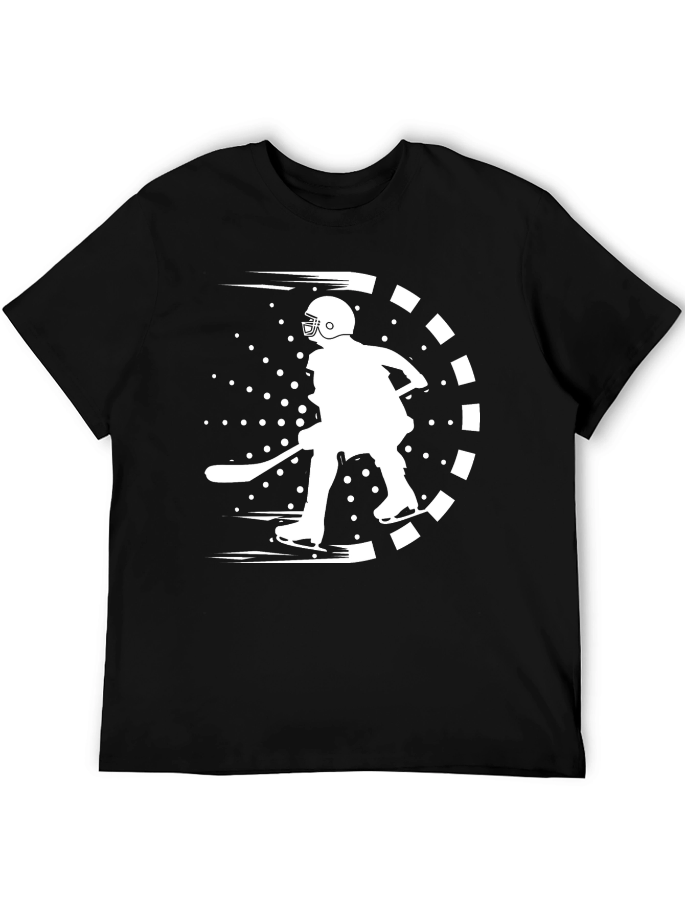 Hockey Player Graphic Tee - Black