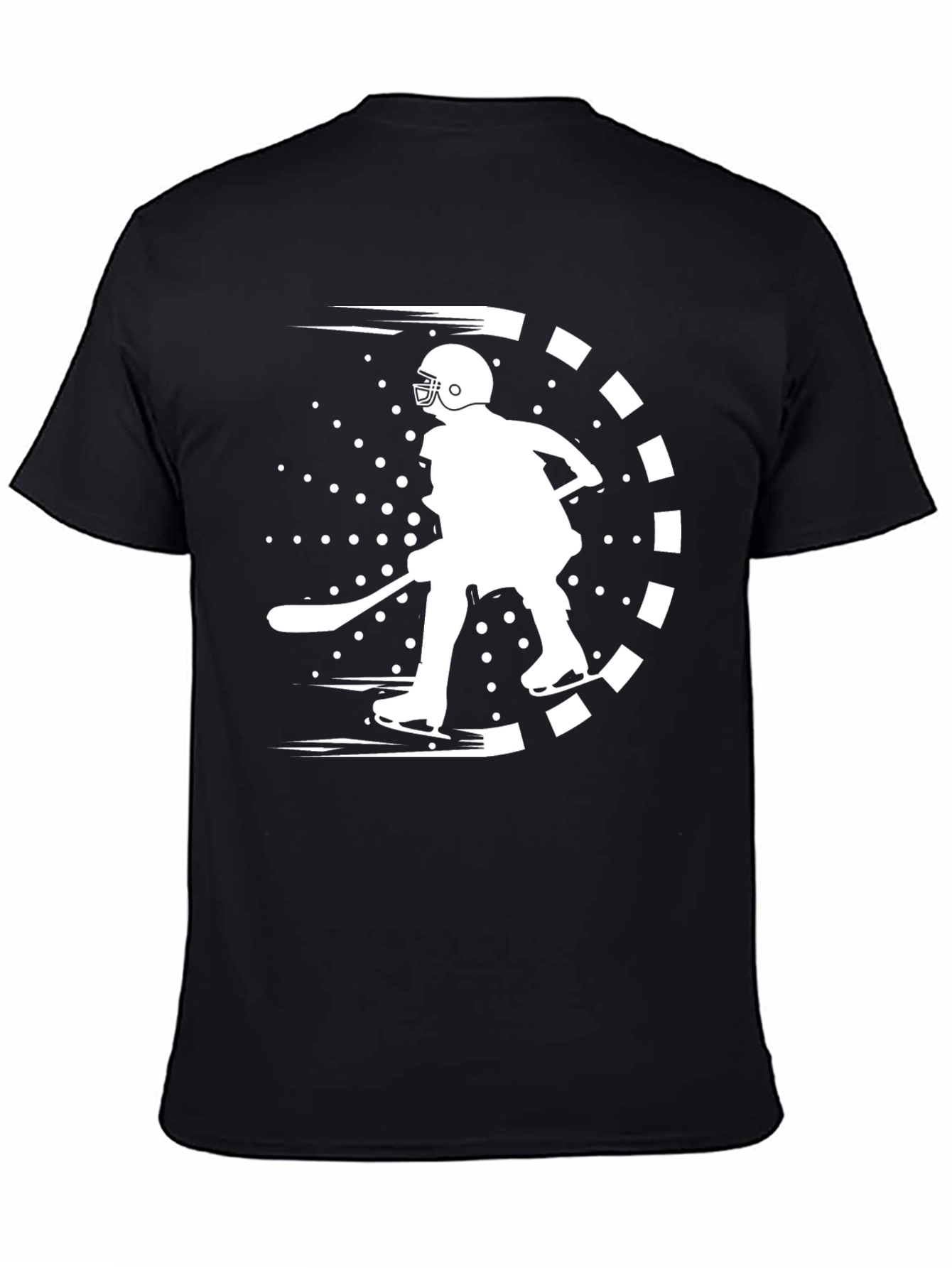 Hockey Player Graphic Tee - Black