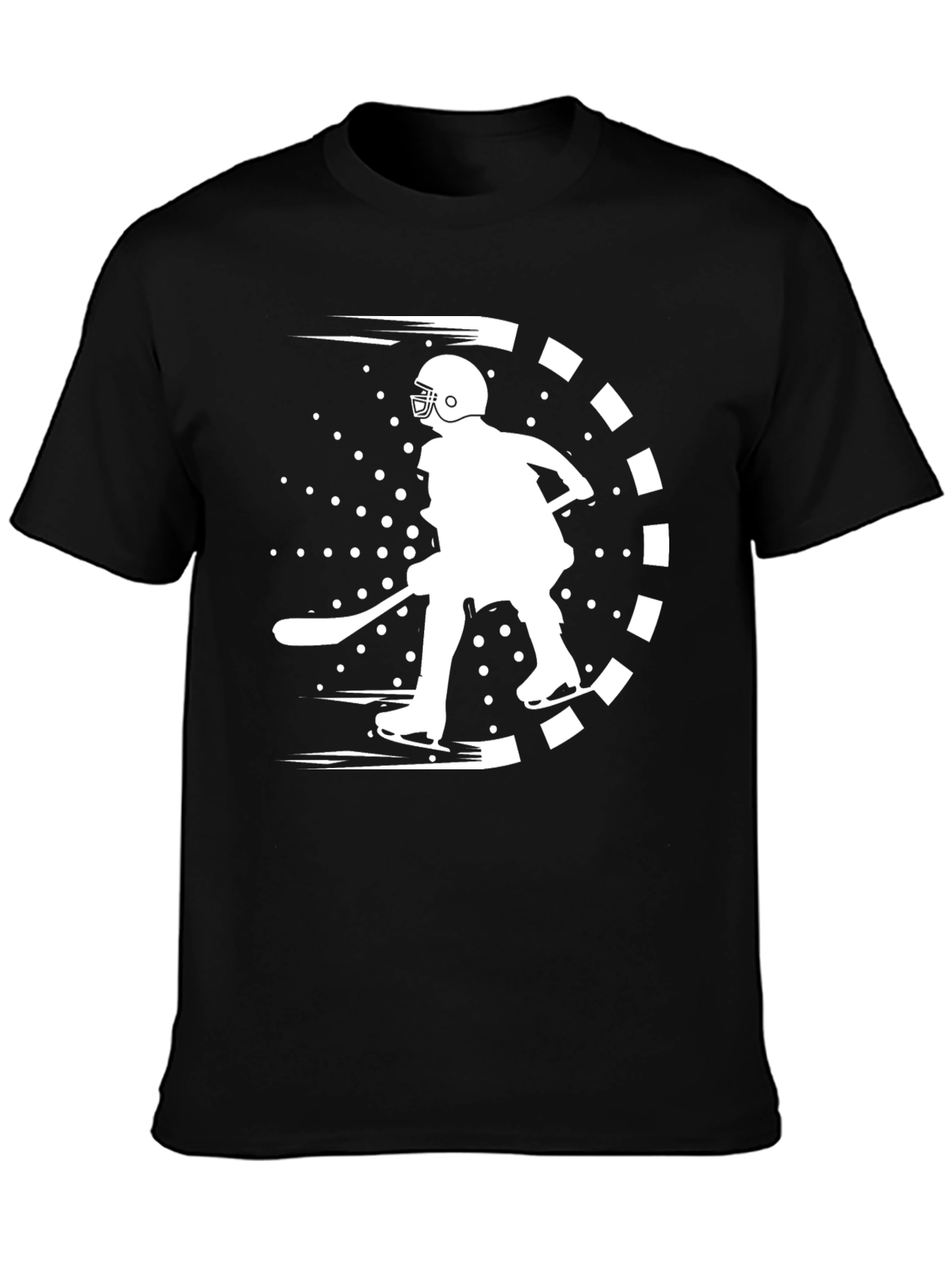 Hockey Player Graphic Tee - Black