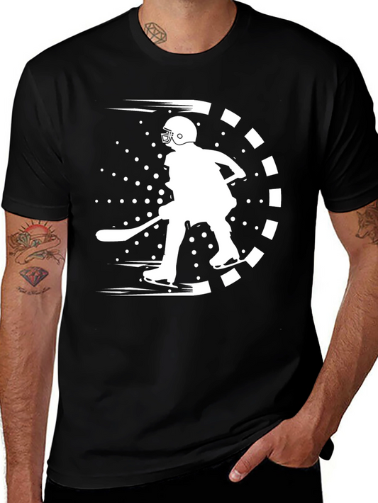 Hockey Player Graphic Tee - Black