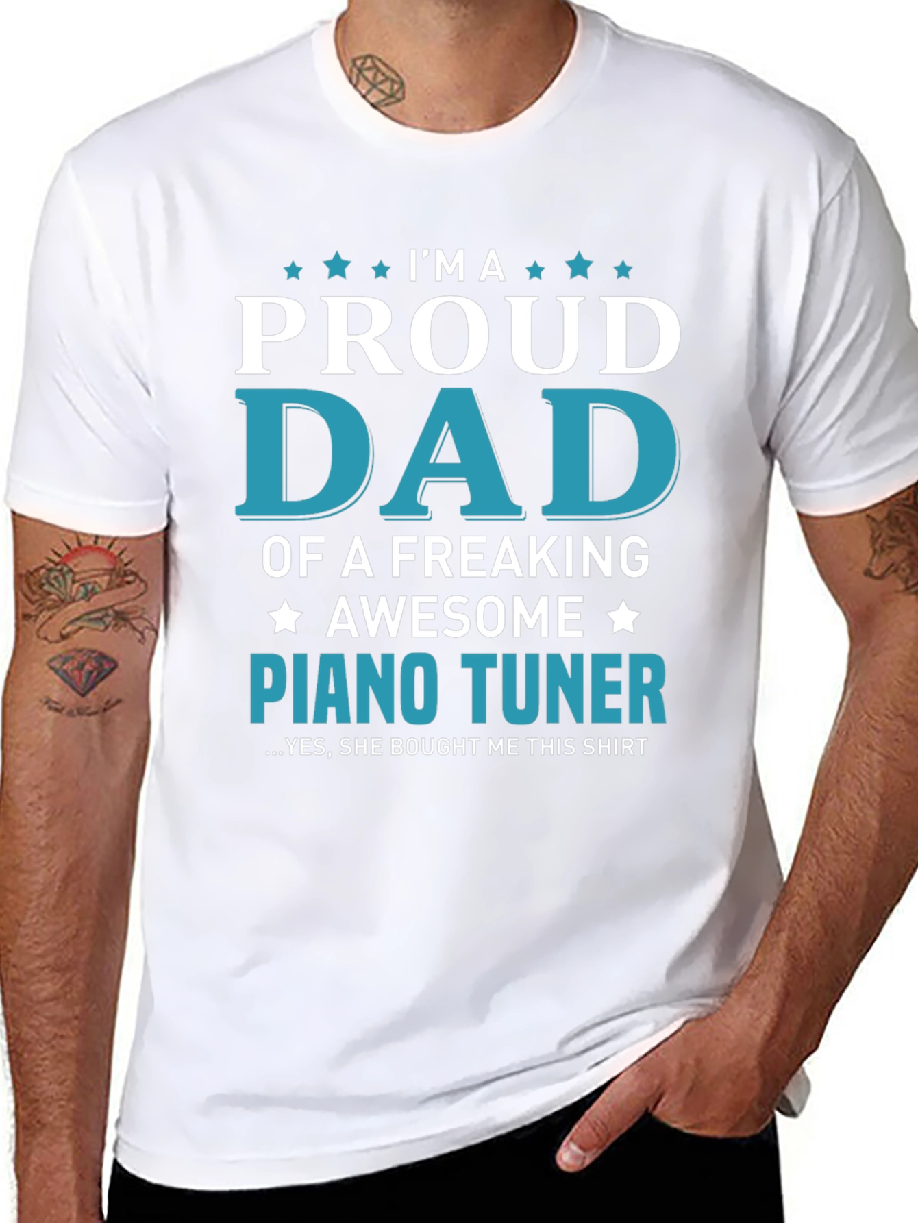 Proud Dad Piano Tuner Graphic Tee