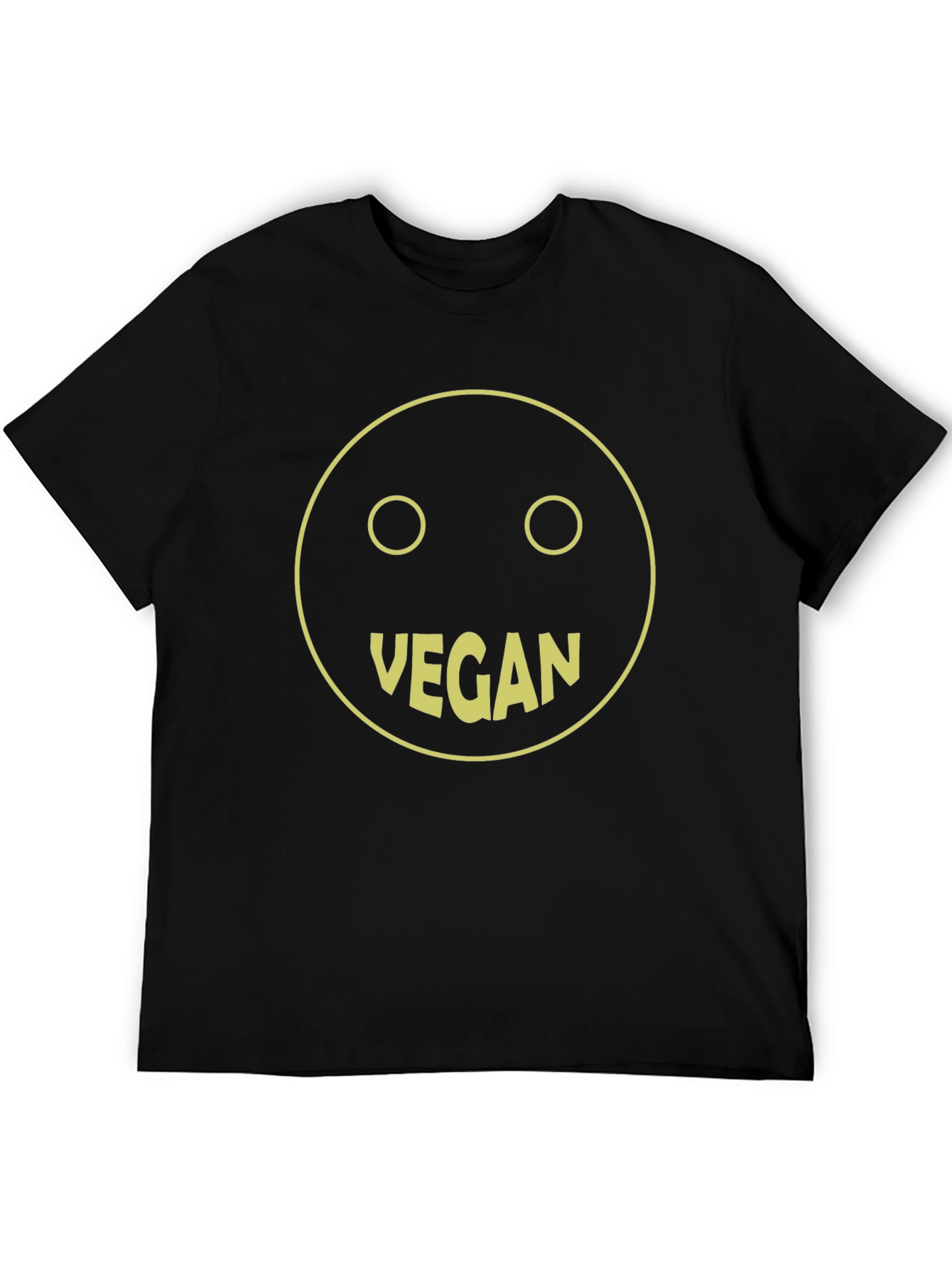 Vegan Smiley Face T-Shirt - Black Graphic Tee