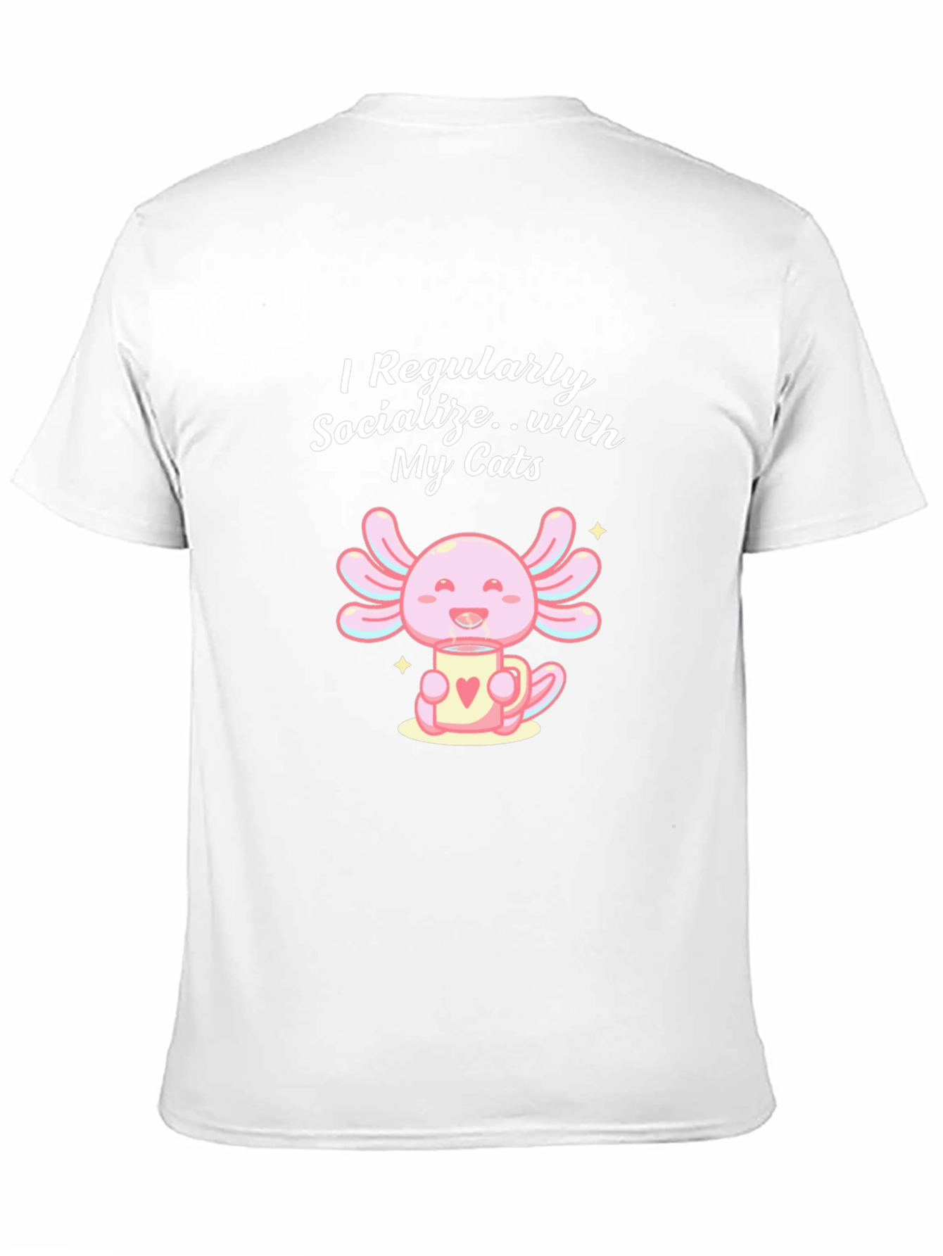 I Socialize With My Cats Axolotl T-Shirt
