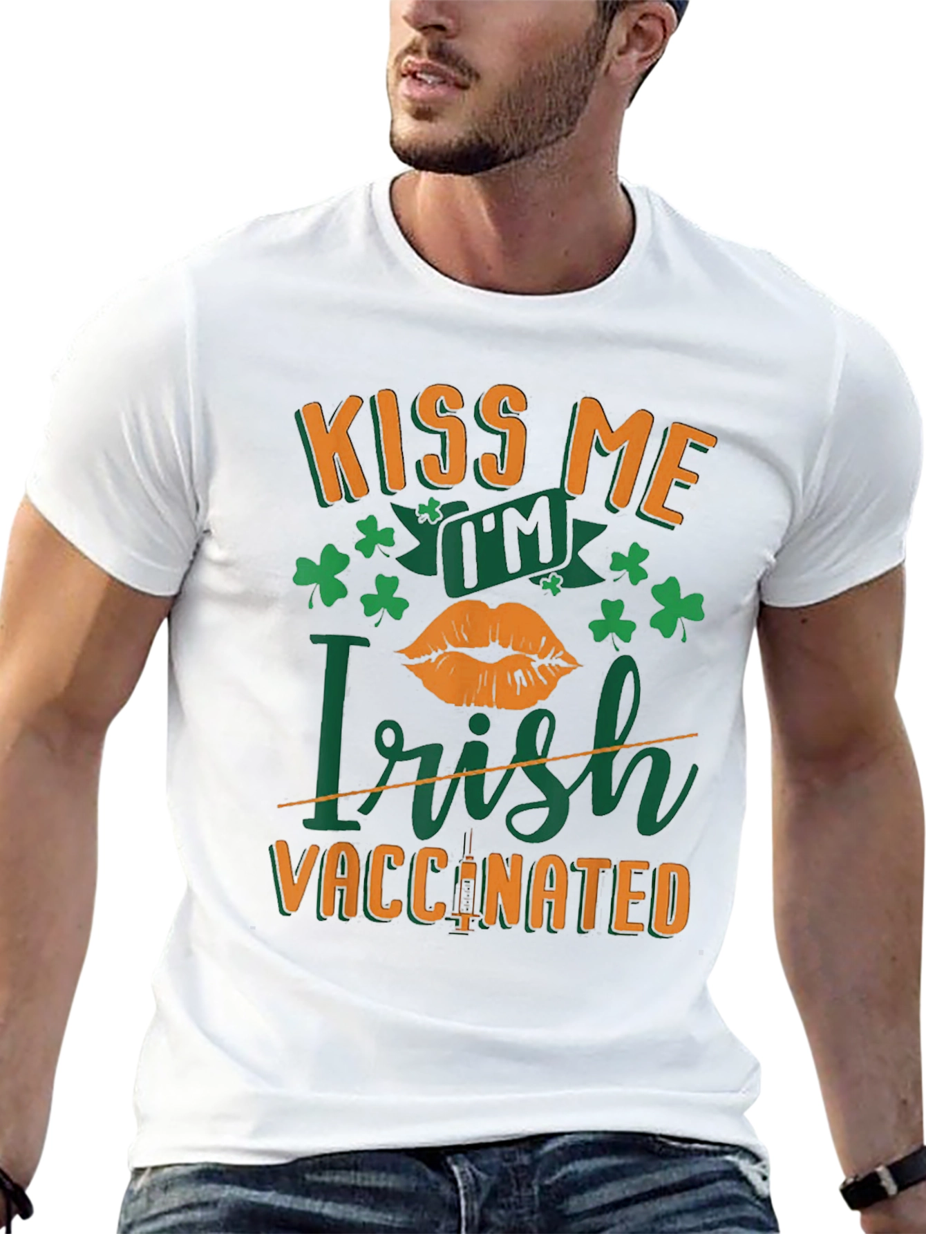 Kiss Me Im Irish Vaccinated St. Patricks Day T-Shirt