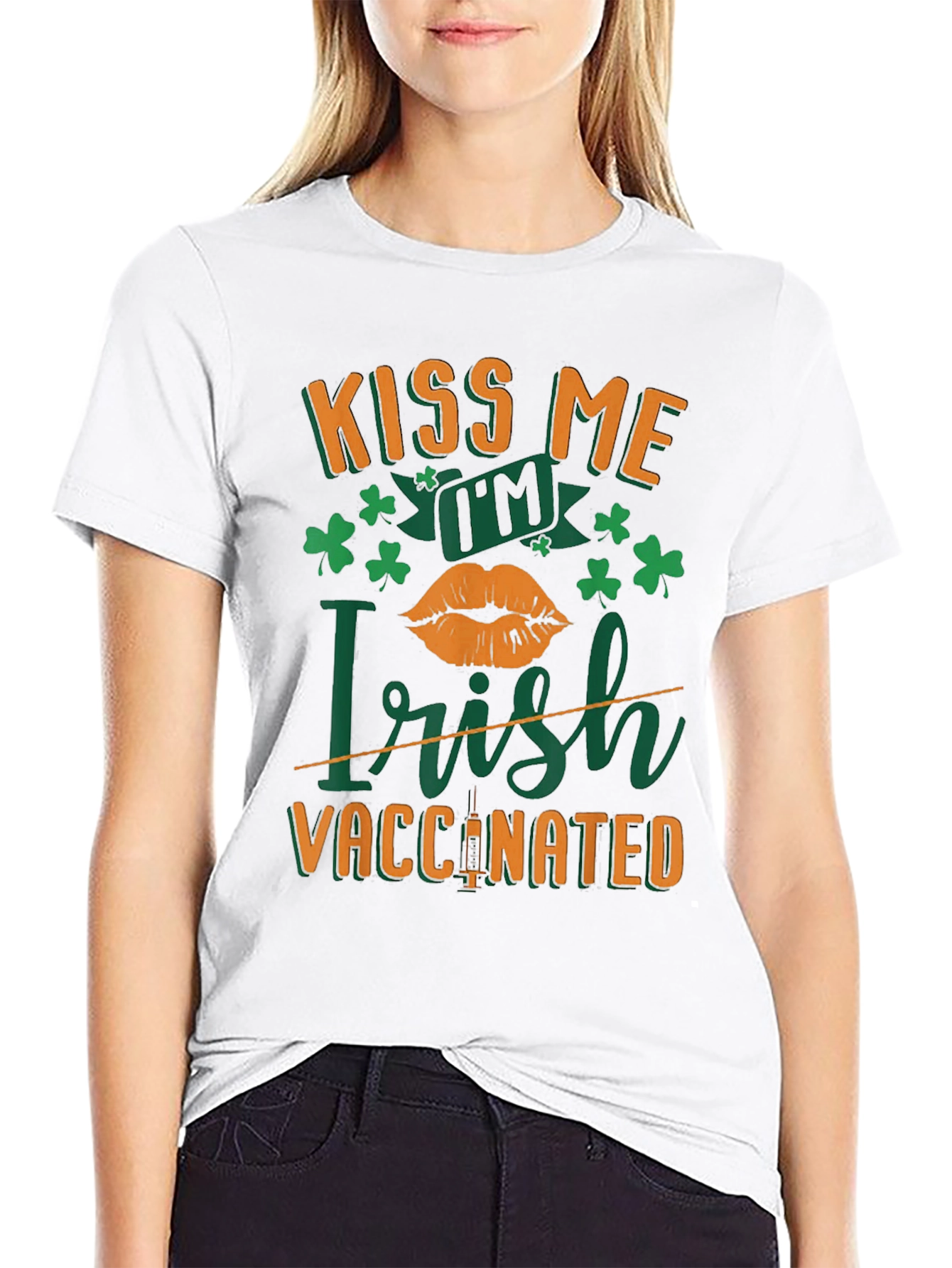 Kiss Me Im Irish Vaccinated St. Patricks Day T-Shirt