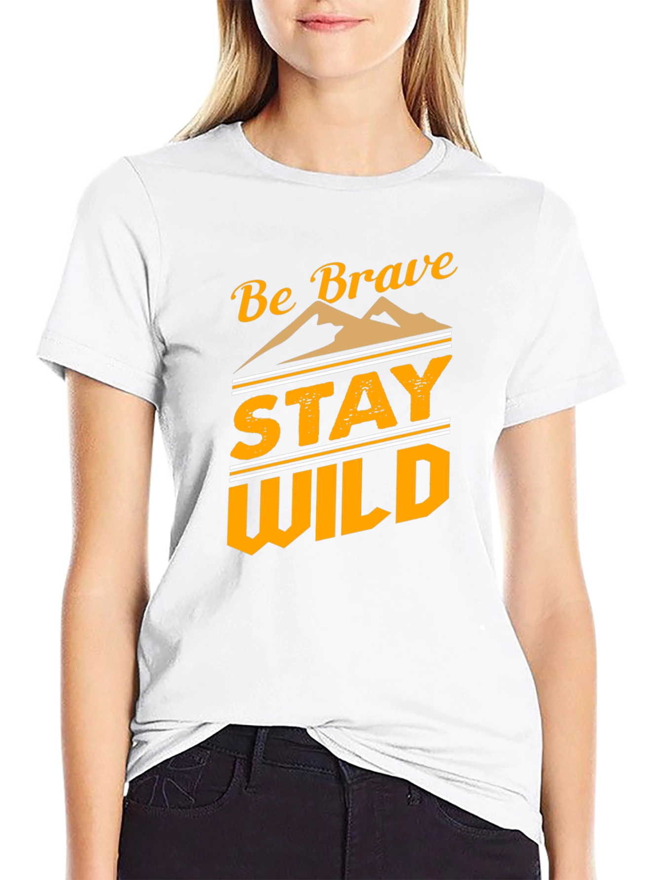 Be Brave Stay Wild Graphic Tee - Black