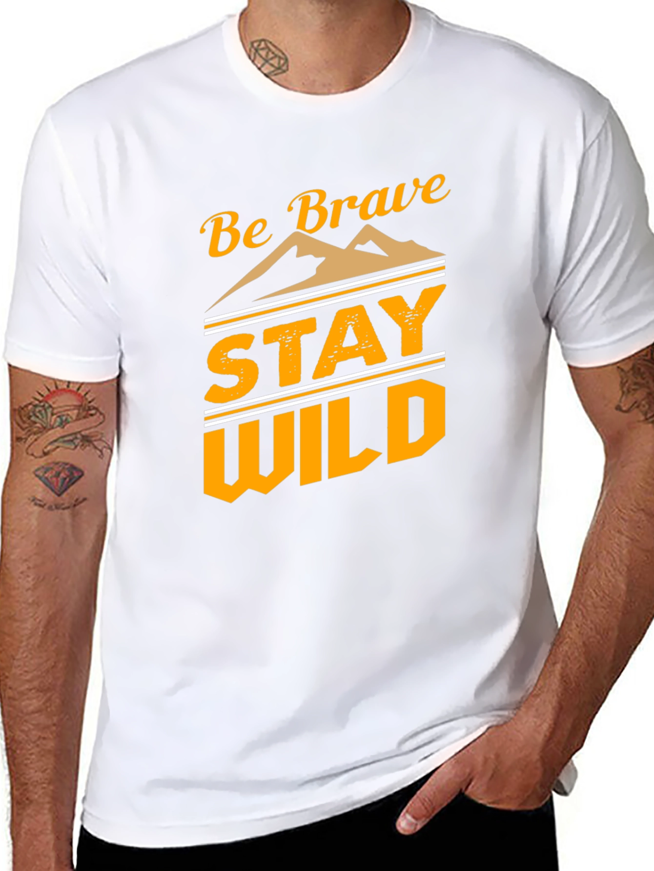 Be Brave Stay Wild Graphic Tee - Black