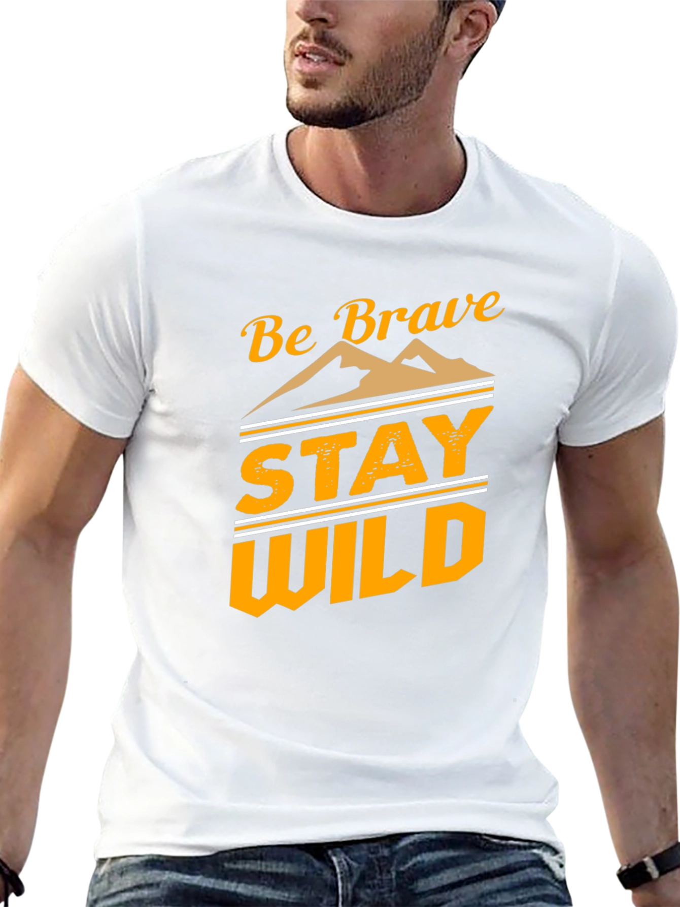Be Brave Stay Wild Graphic Tee - Black