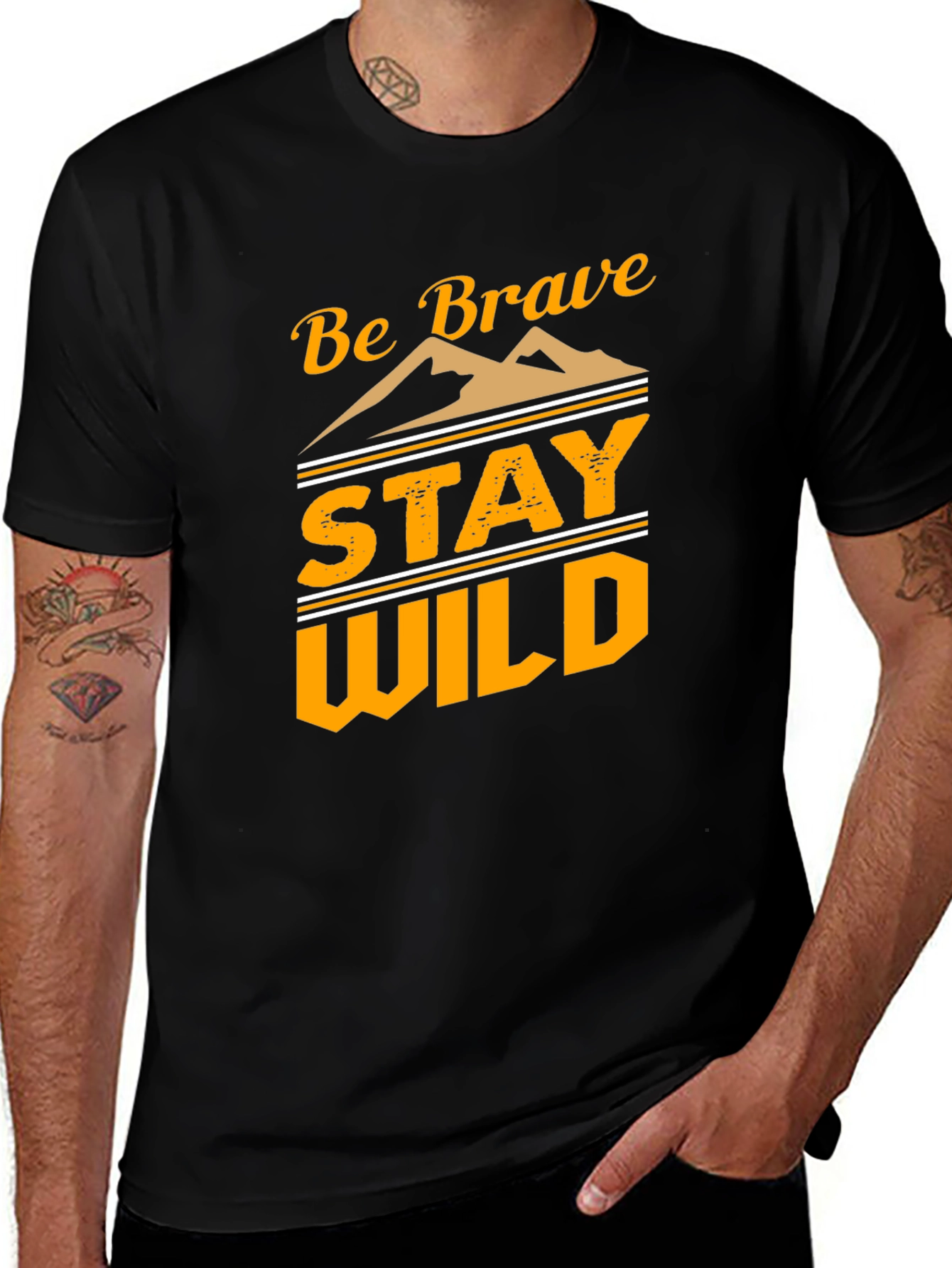 Be Brave Stay Wild Graphic Tee - Black