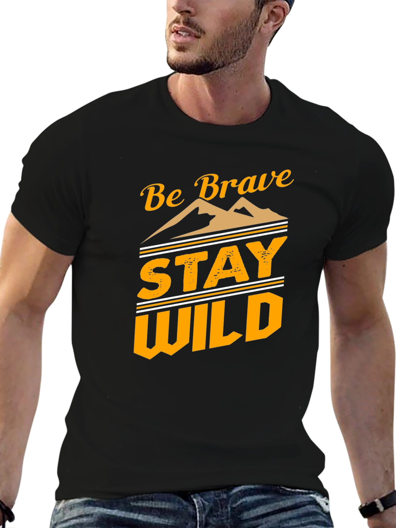 Be Brave Stay Wild Graphic Tee - Black