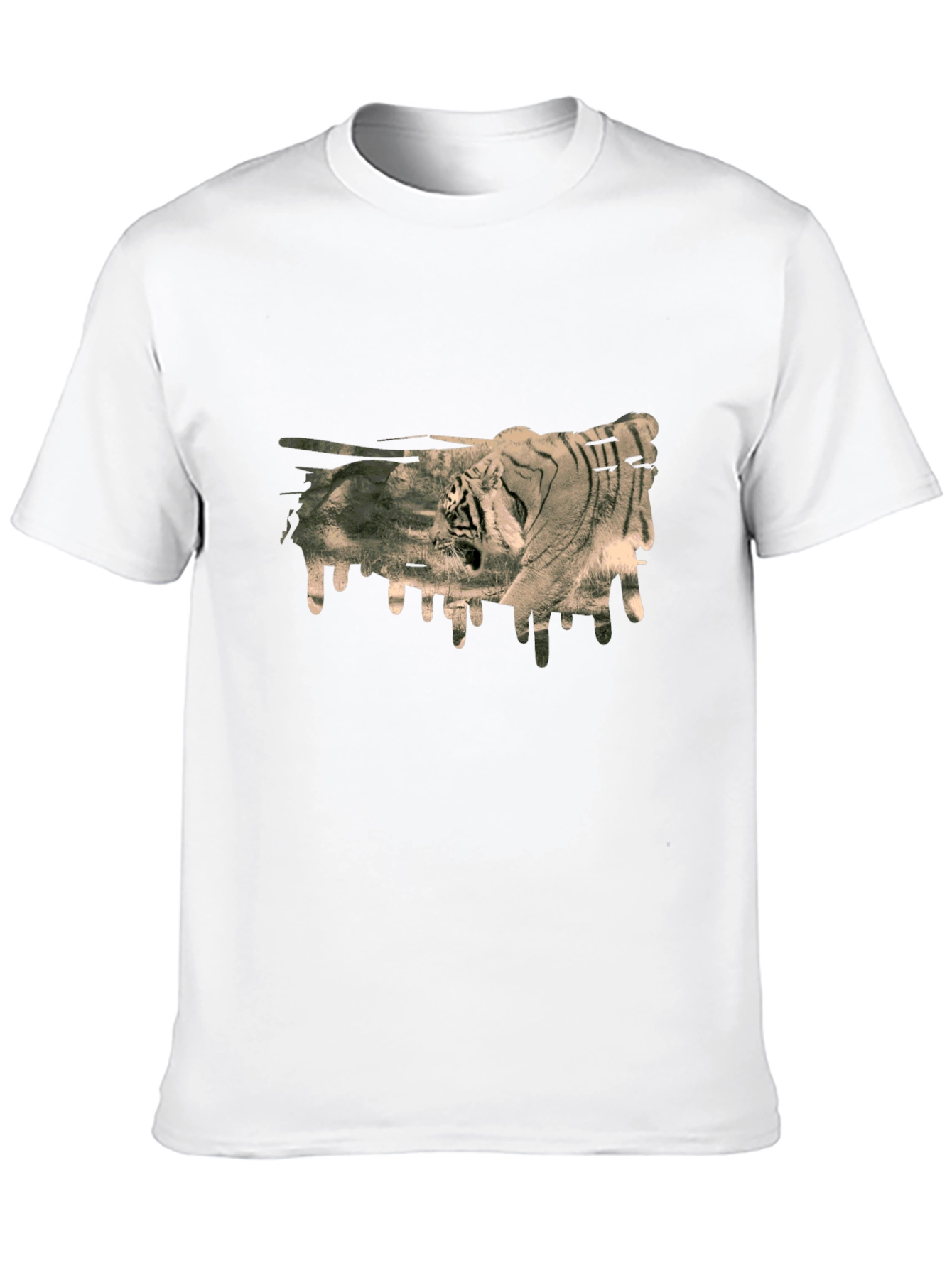 Tiger Graphic Print Black T-Shirt
