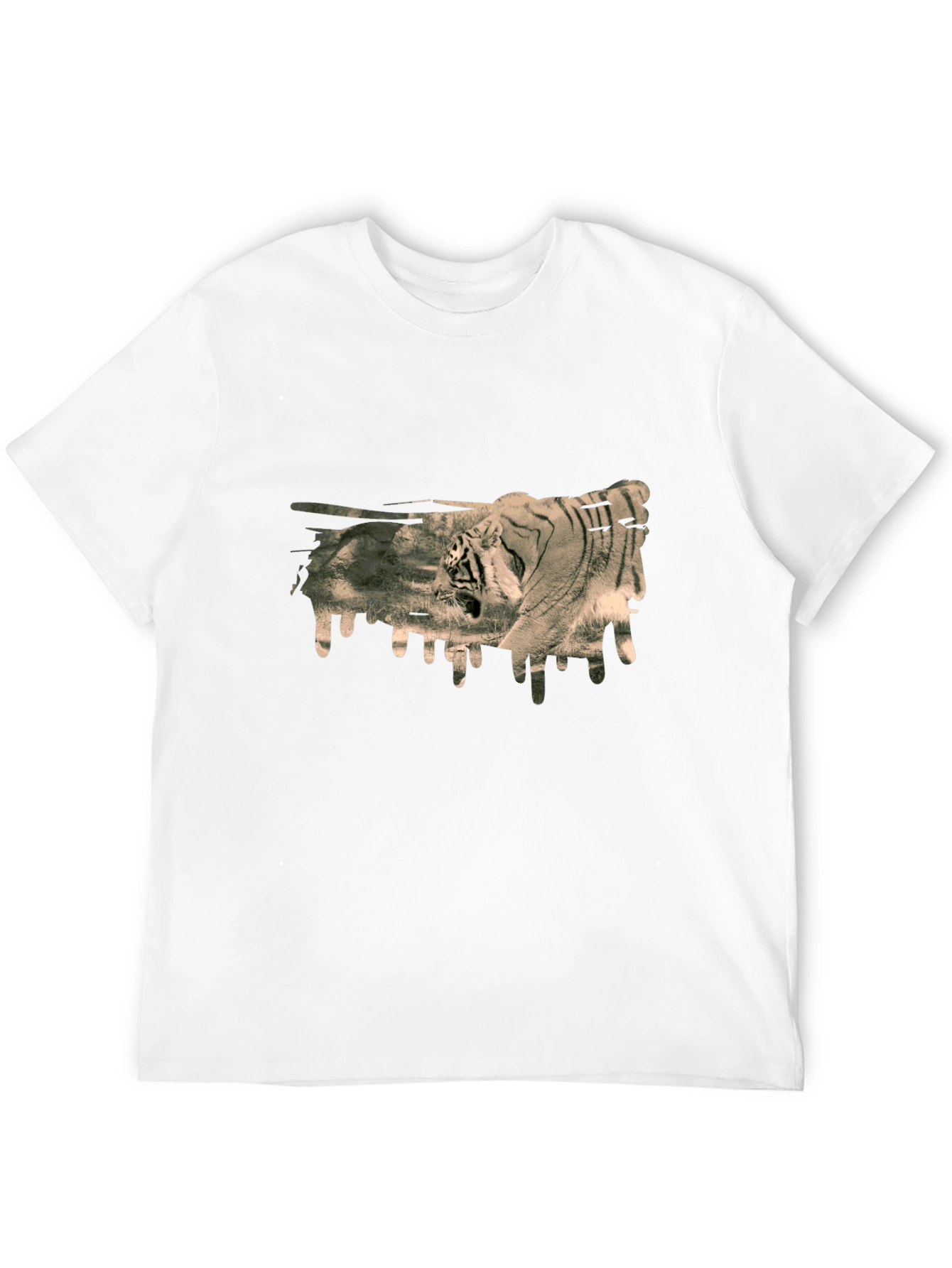 Tiger Graphic Print Black T-Shirt