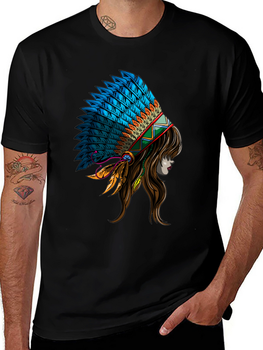 Native American Headdress Graphic T-Shirt