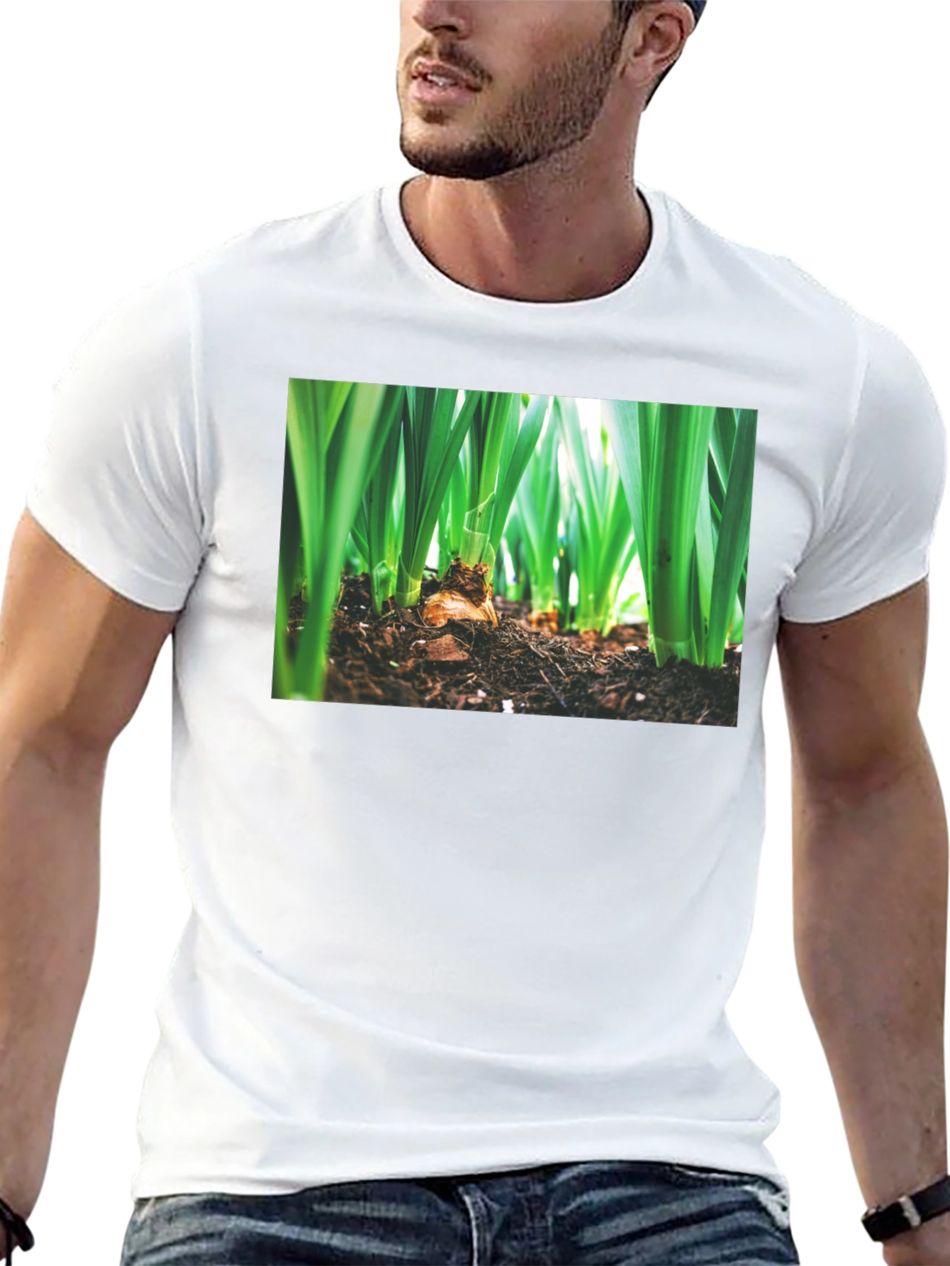 Natures Growth Tee - Black Cotton Bulb Design