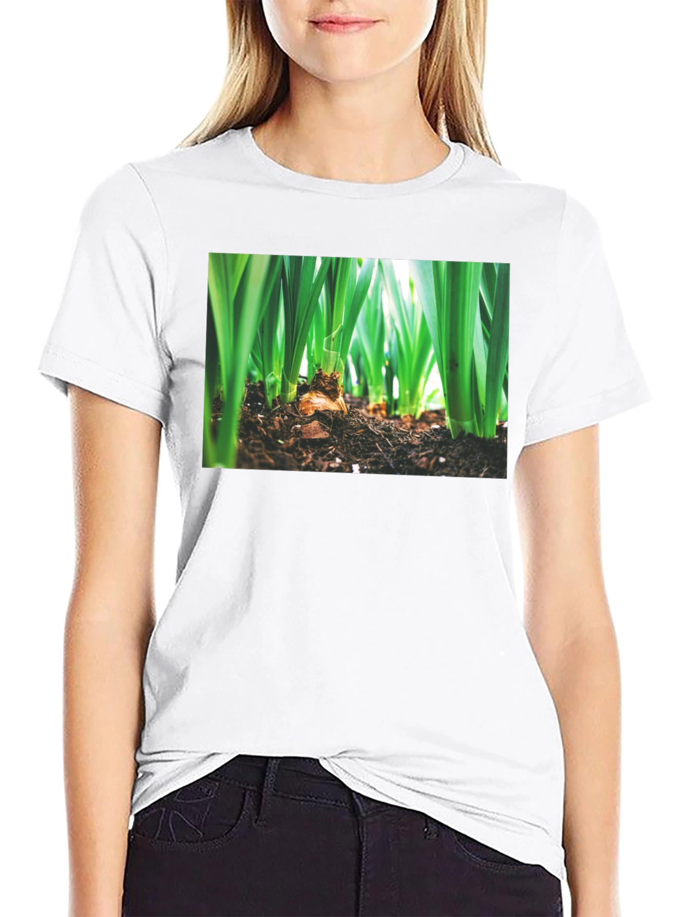 Natures Growth Tee - Black Cotton Bulb Design