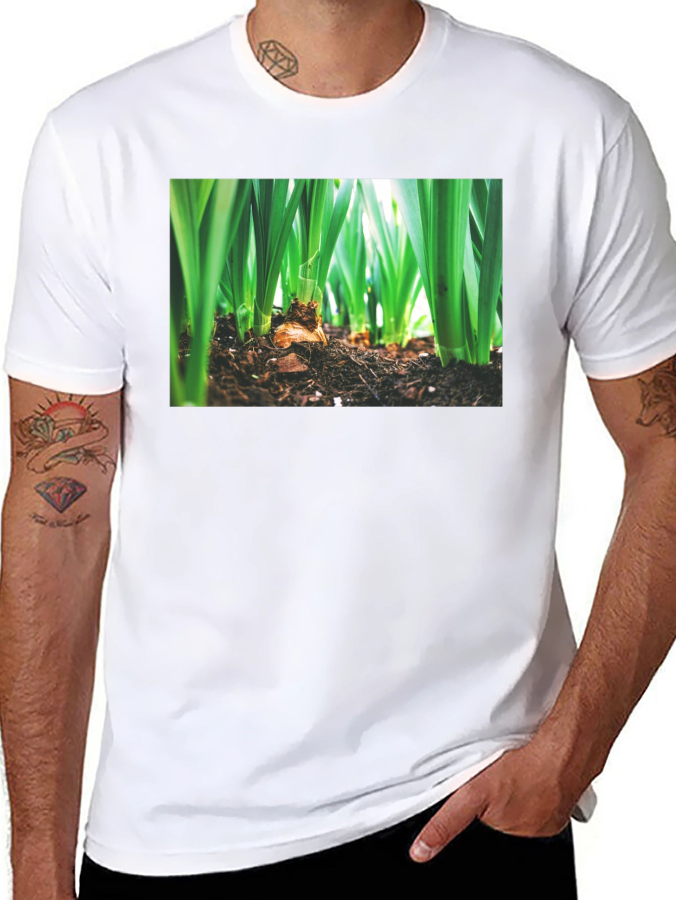 Natures Growth Tee - Black Cotton Bulb Design