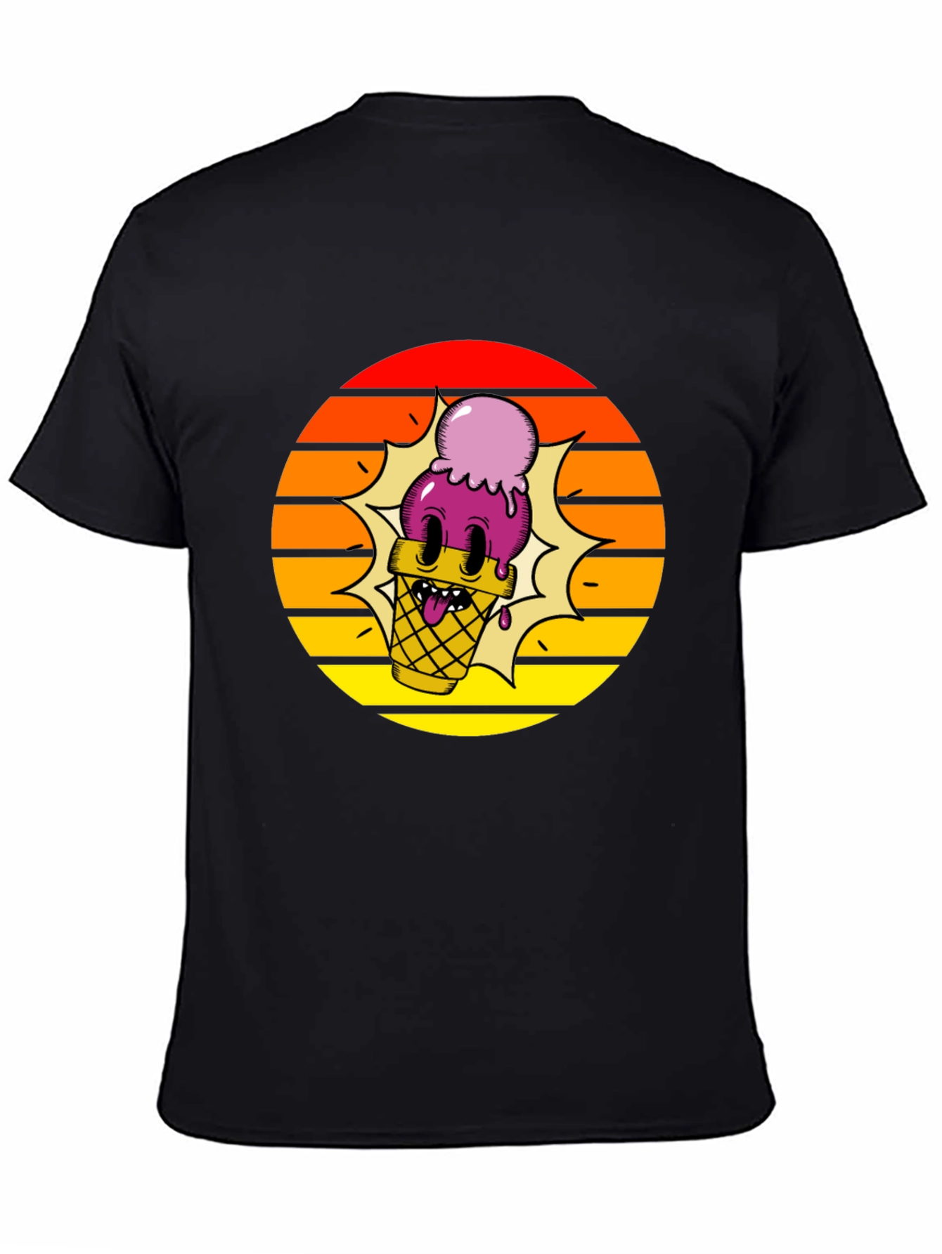 Cartoon Ice Cream Cone T-Shirt - Retro Style