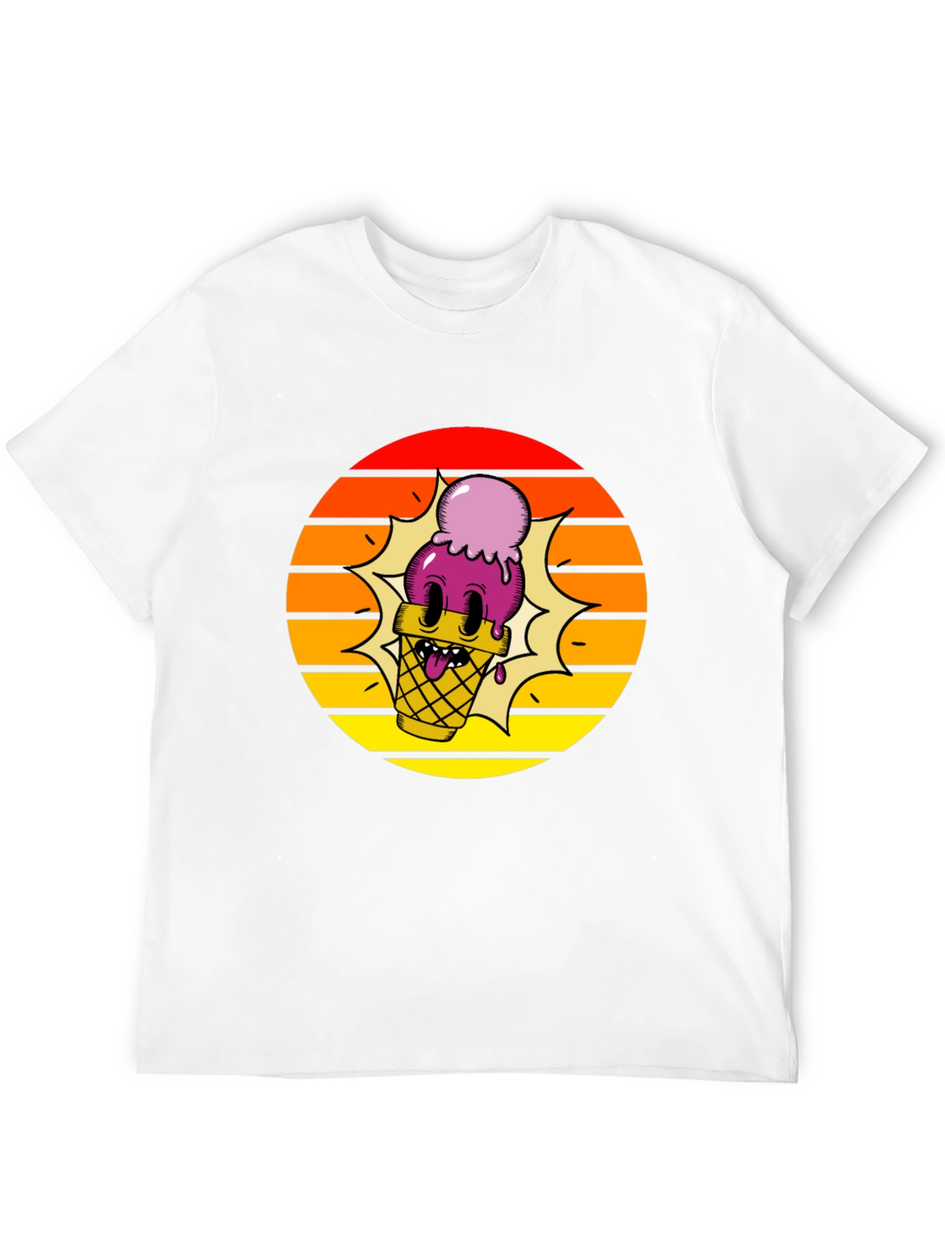 Cartoon Ice Cream Cone T-Shirt - Retro Style