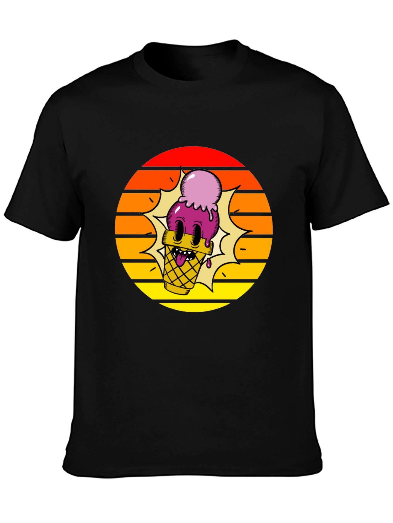 Cartoon Ice Cream Cone T-Shirt - Retro Style