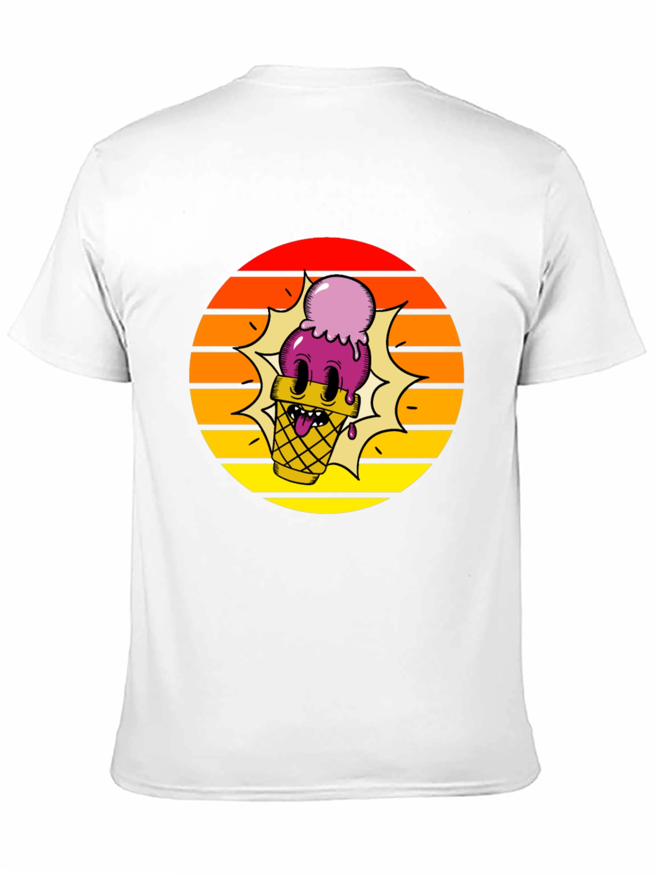 Cartoon Ice Cream Cone T-Shirt - Retro Style