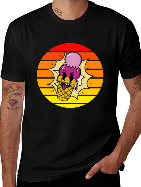 Cartoon Ice Cream Cone T-Shirt - Retro Style