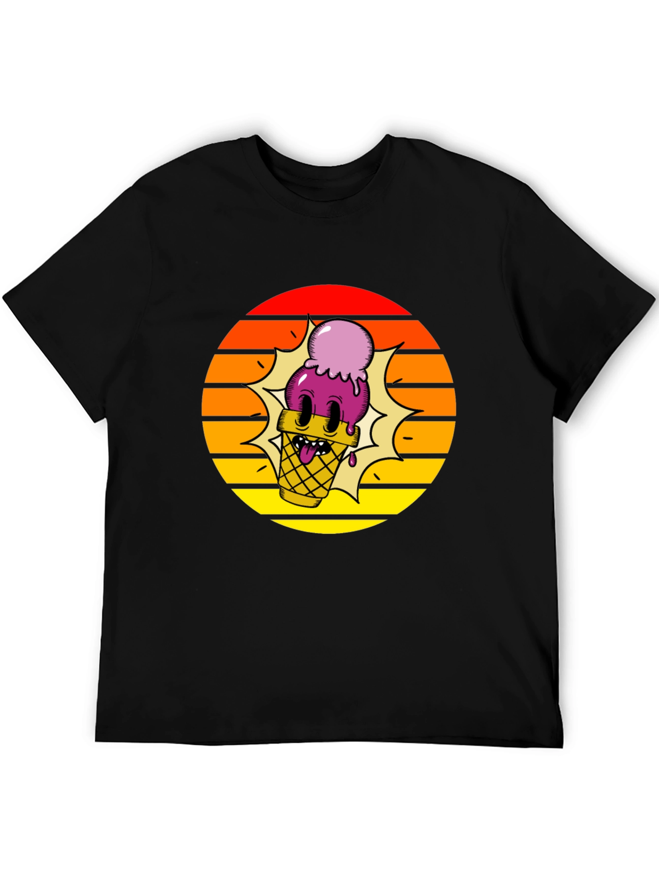 Cartoon Ice Cream Cone T-Shirt - Retro Style