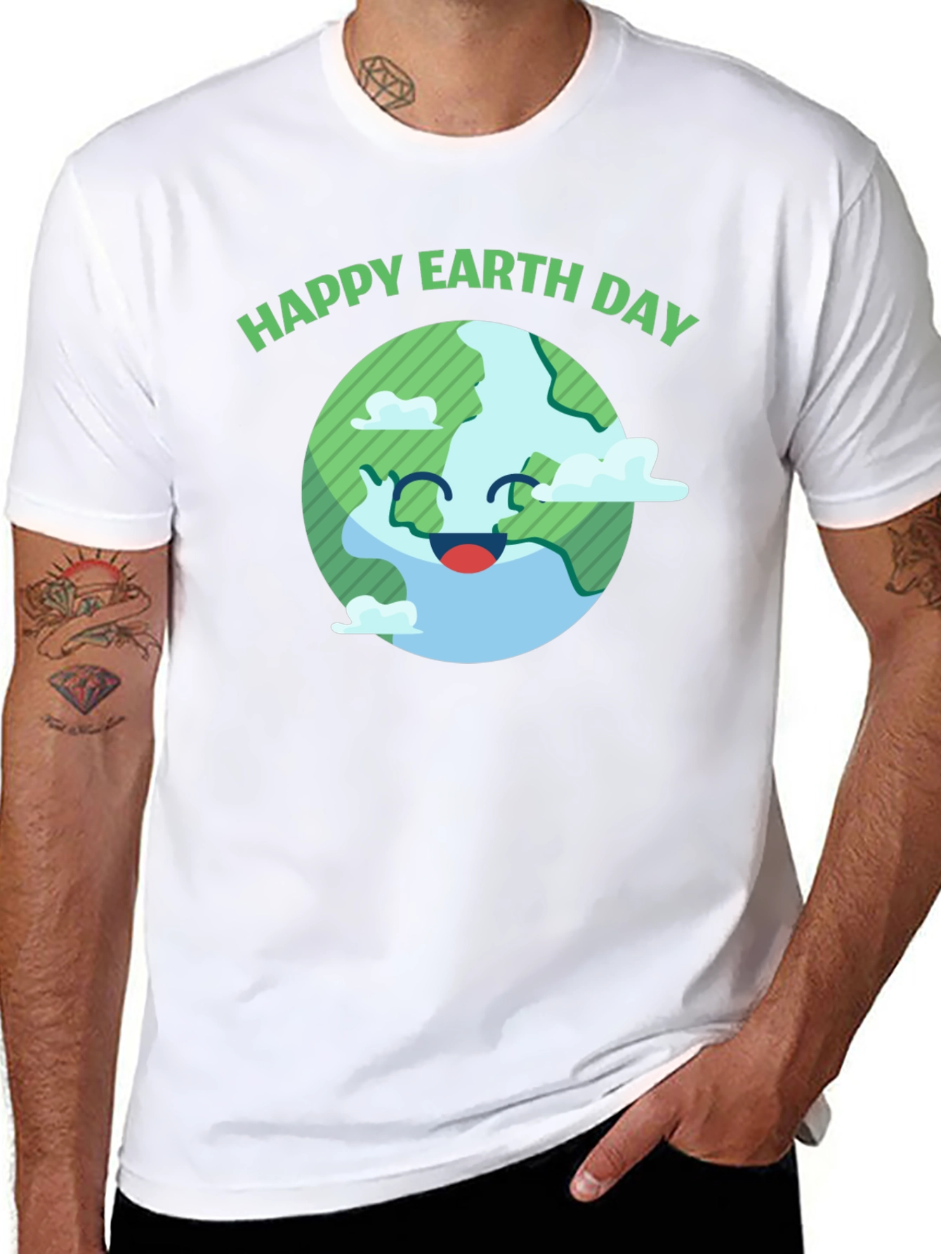 Happy Earth Day Graphic Tee - Black