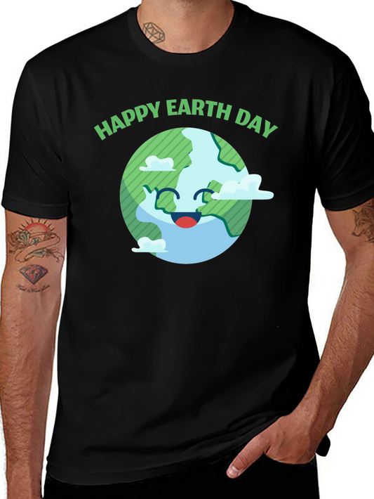Happy Earth Day Graphic Tee - Black