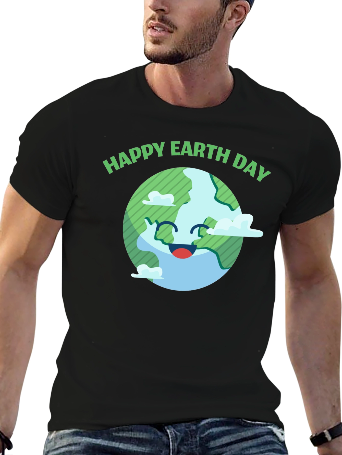 Happy Earth Day Graphic Tee - Black