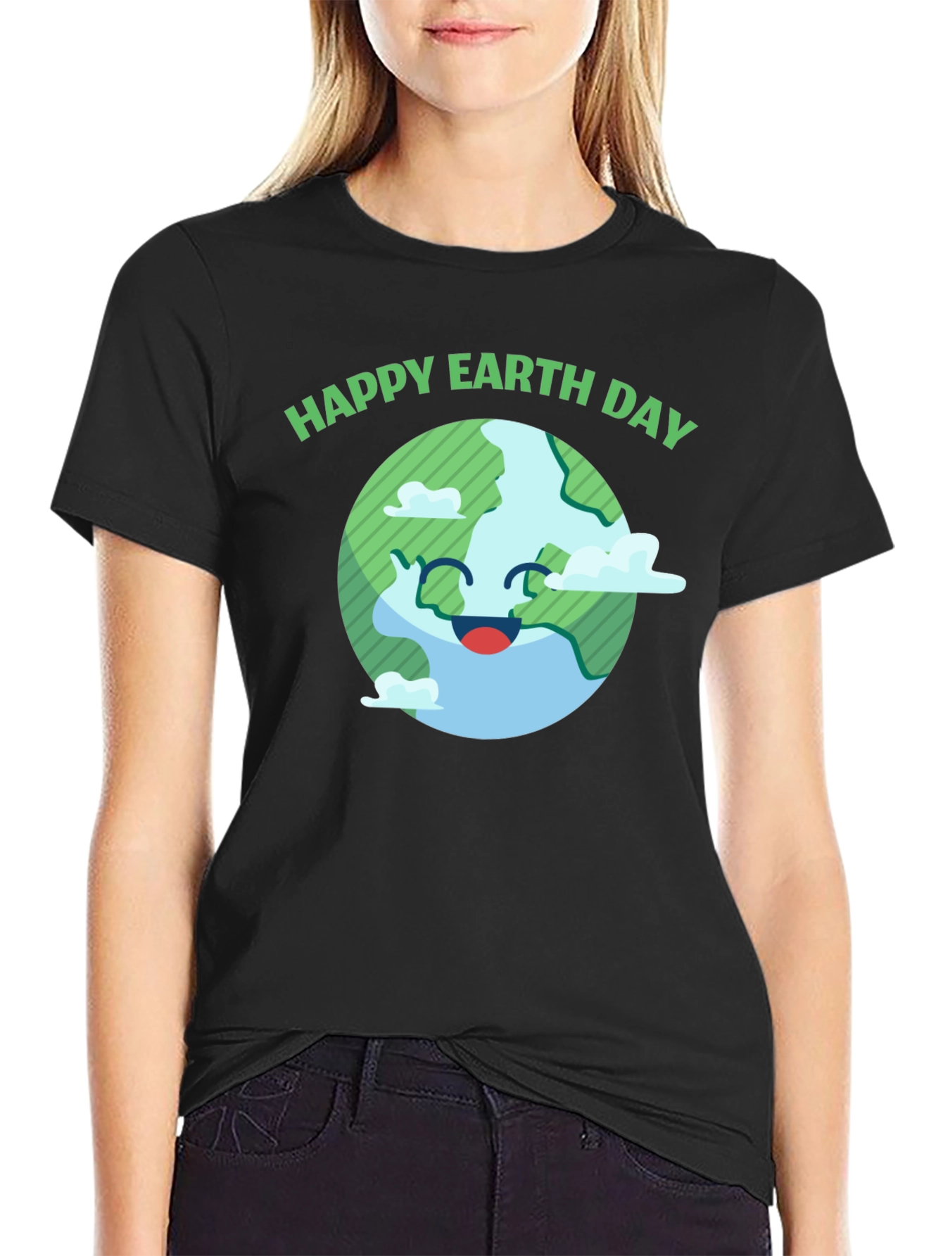 Happy Earth Day Graphic Tee - Black