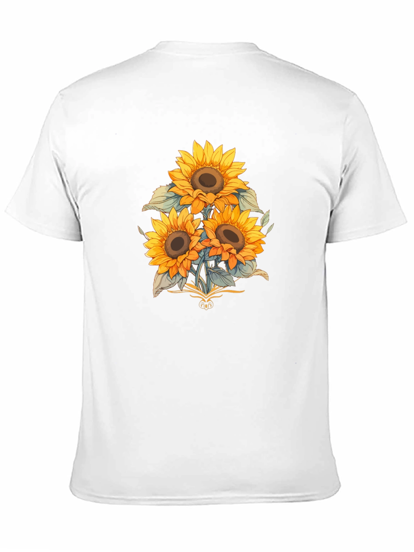 Sunflower Graphic Print Black T-Shirt
