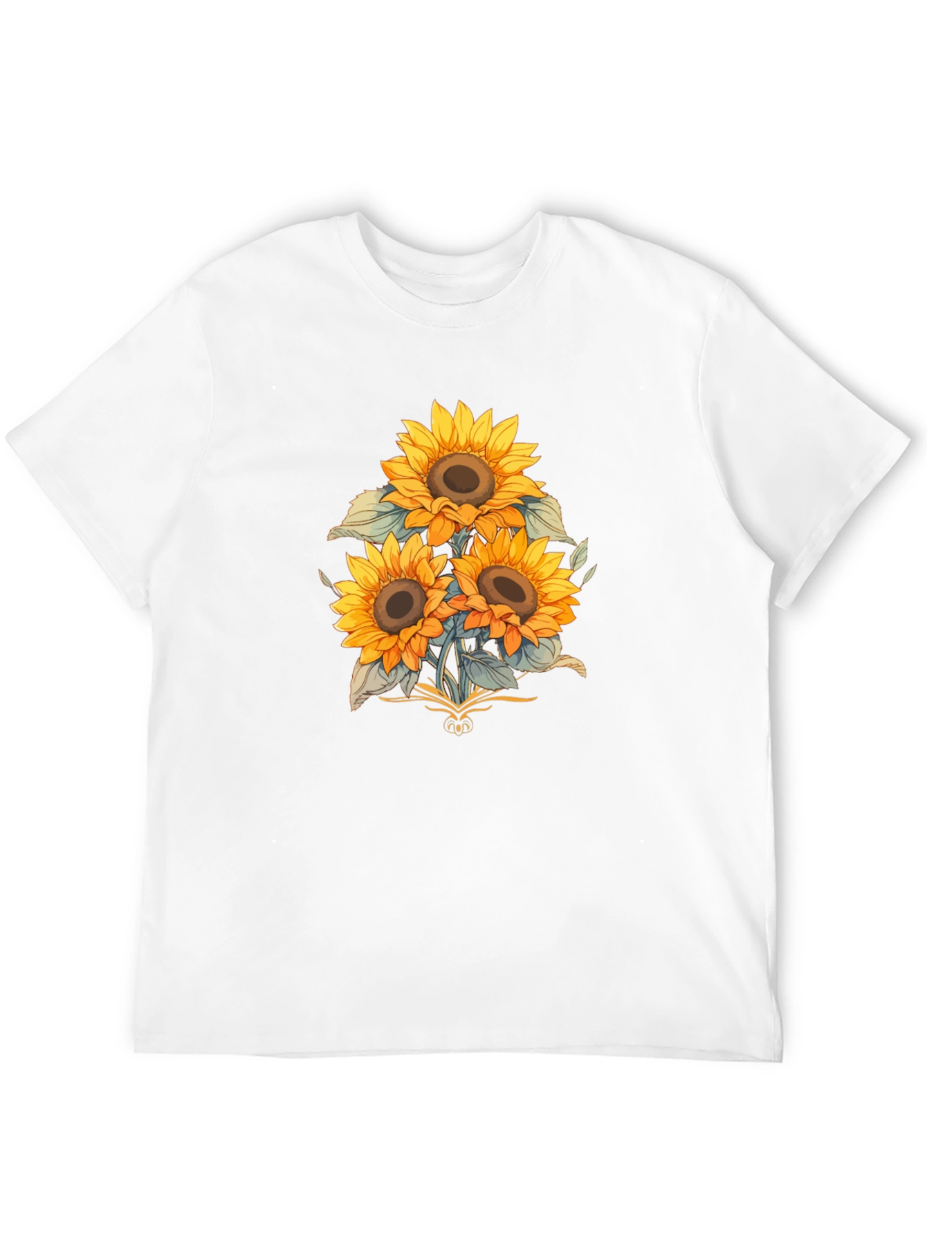 Sunflower Graphic Print Black T-Shirt