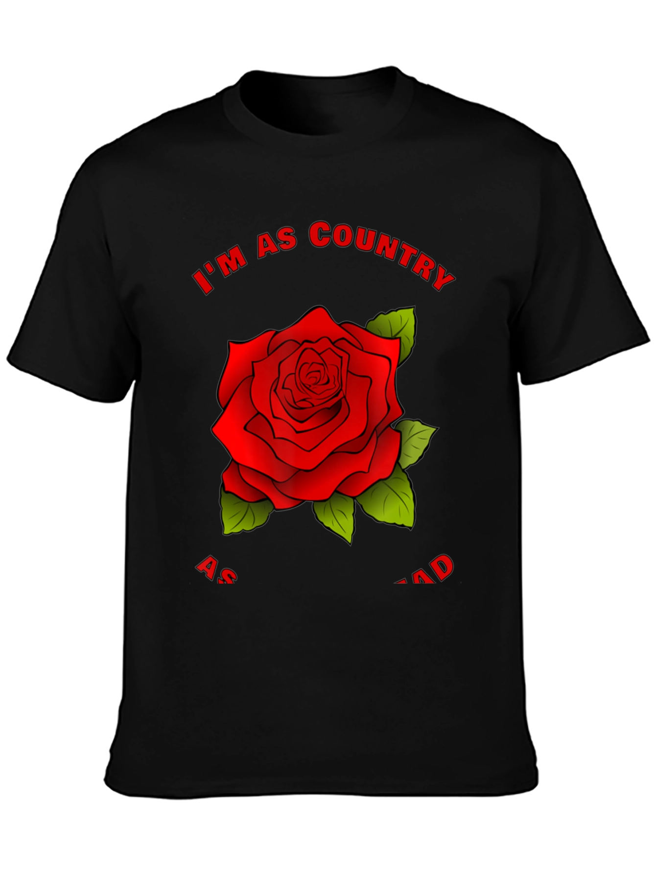 Country Rose Graphic Tee - Stylish Black T-Shirt