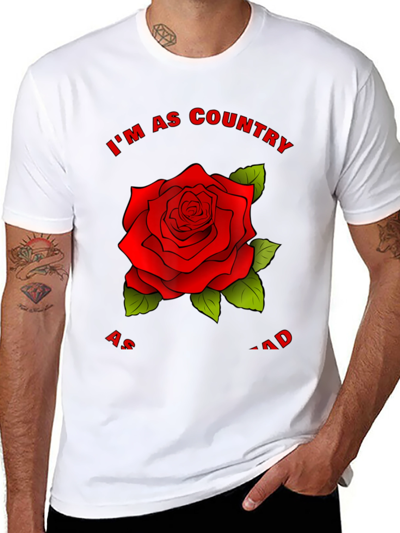 Country Rose Graphic Tee - Stylish Black T-Shirt
