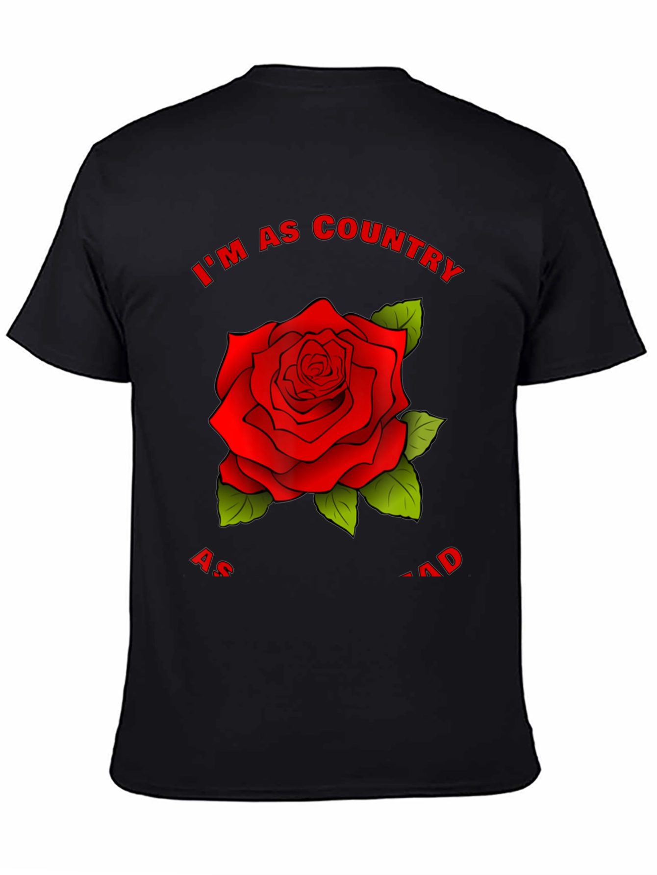 Country Rose Graphic Tee - Stylish Black T-Shirt