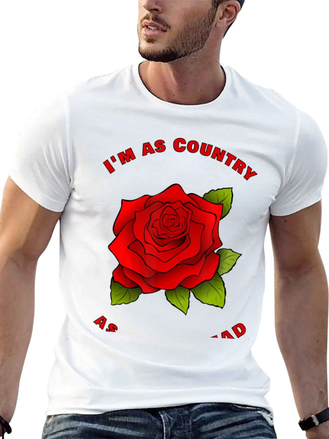 Country Rose Graphic Tee - Stylish Black T-Shirt