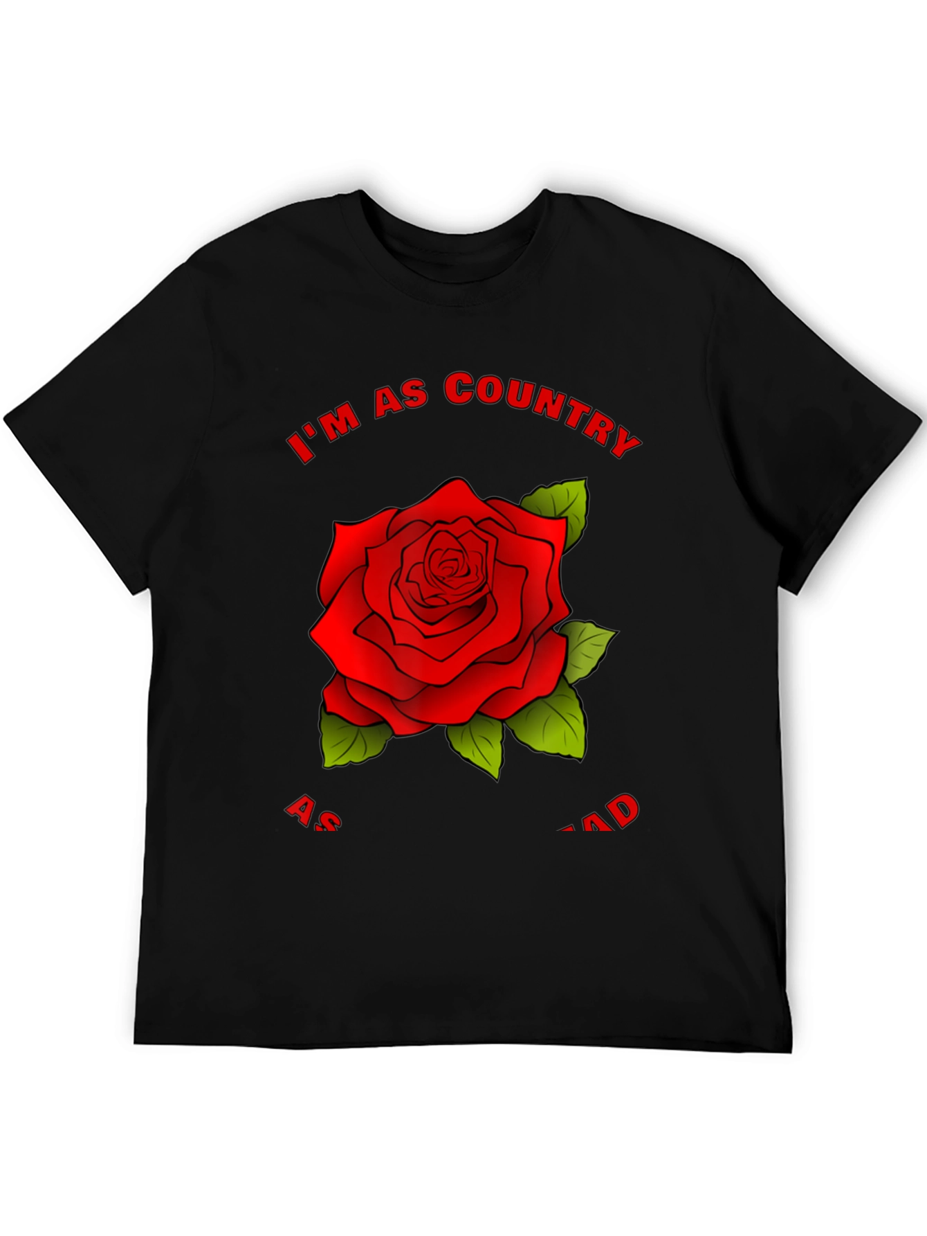 Country Rose Graphic Tee - Stylish Black T-Shirt