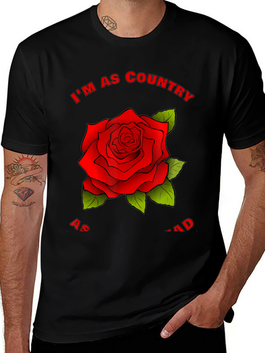 Country Rose Graphic Tee - Stylish Black T-Shirt