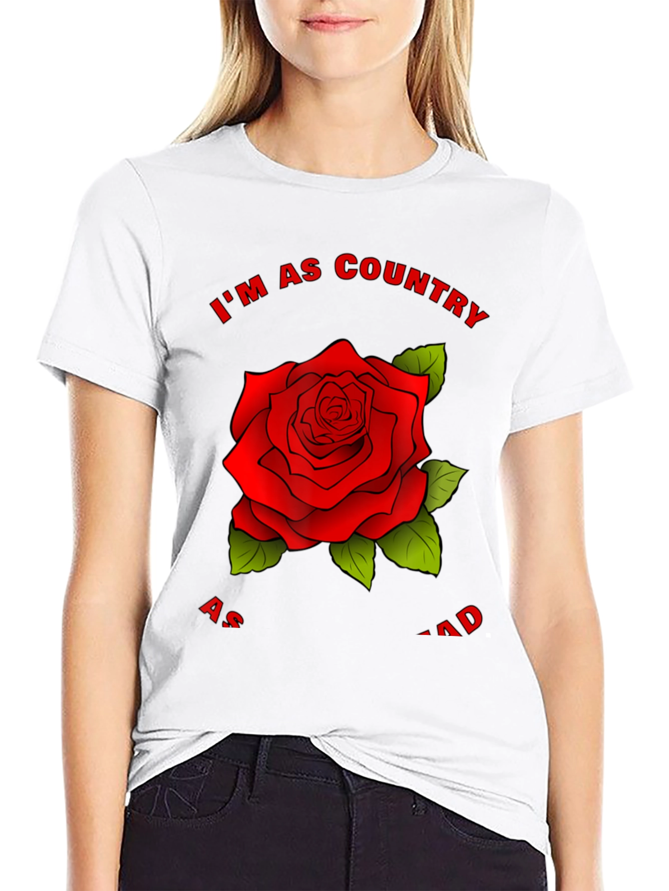 Country Rose Graphic Tee - Stylish Black T-Shirt