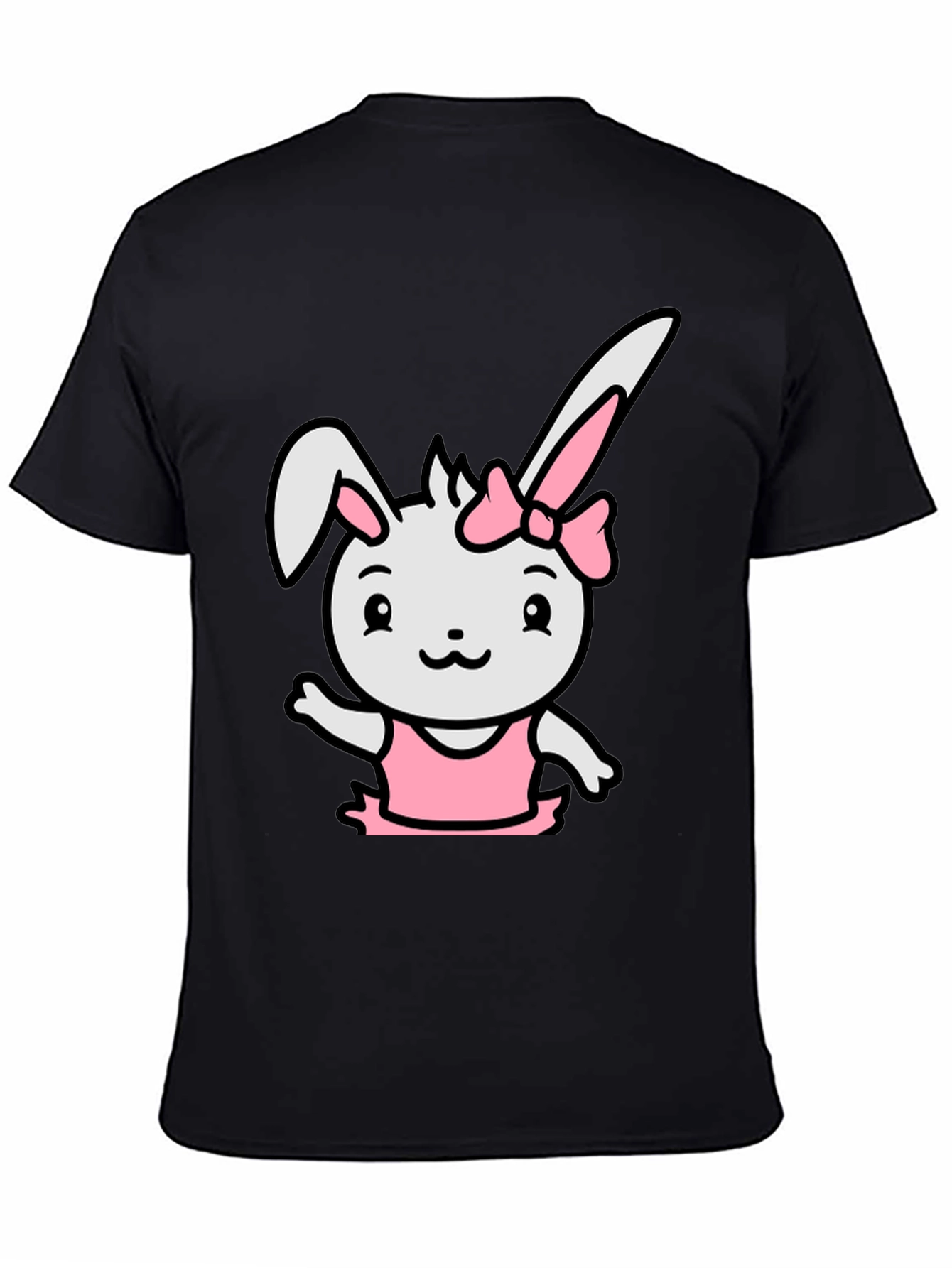 Cute Bunny Ballerina Black T-Shirt