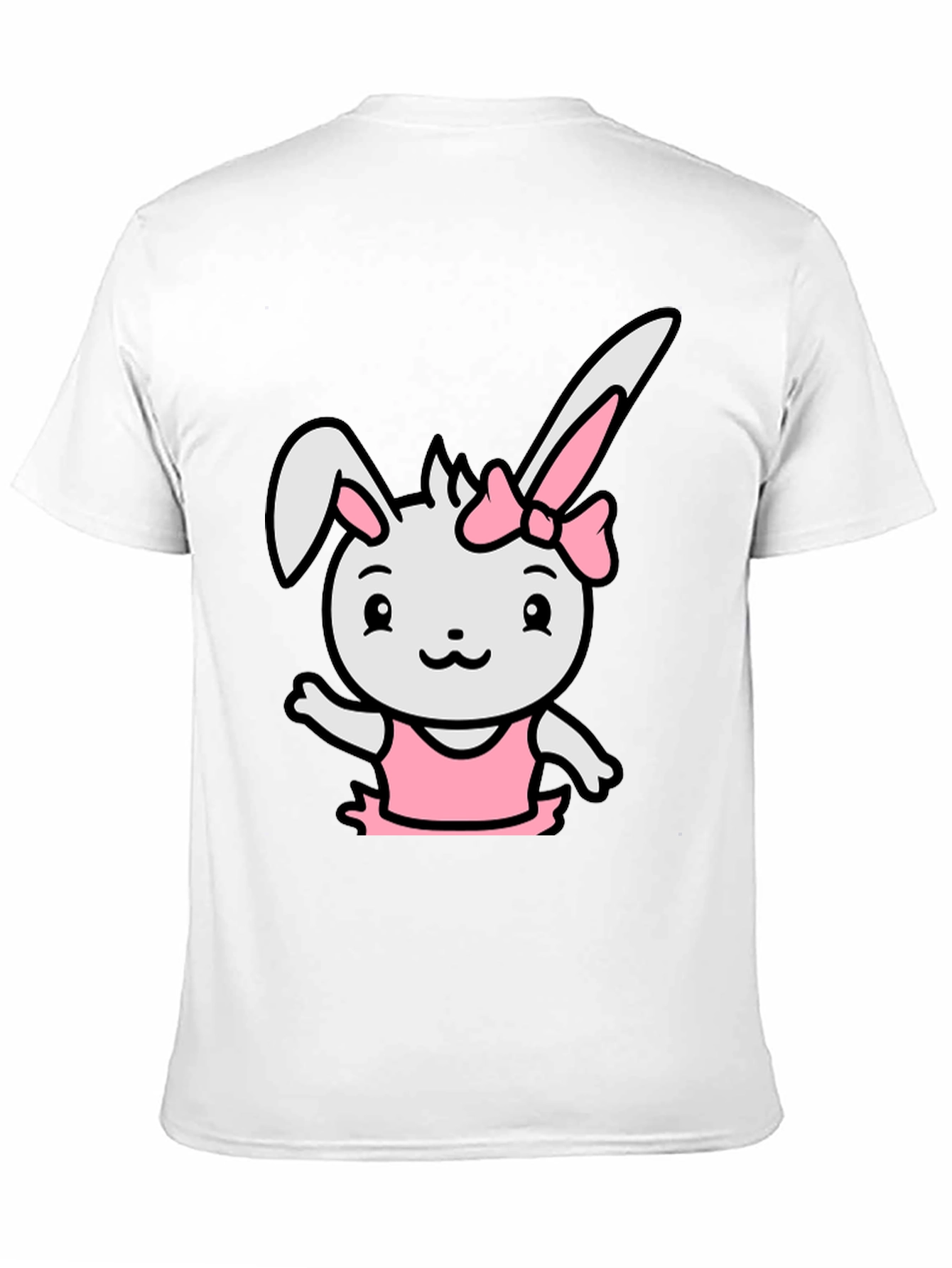 Cute Bunny Ballerina Black T-Shirt