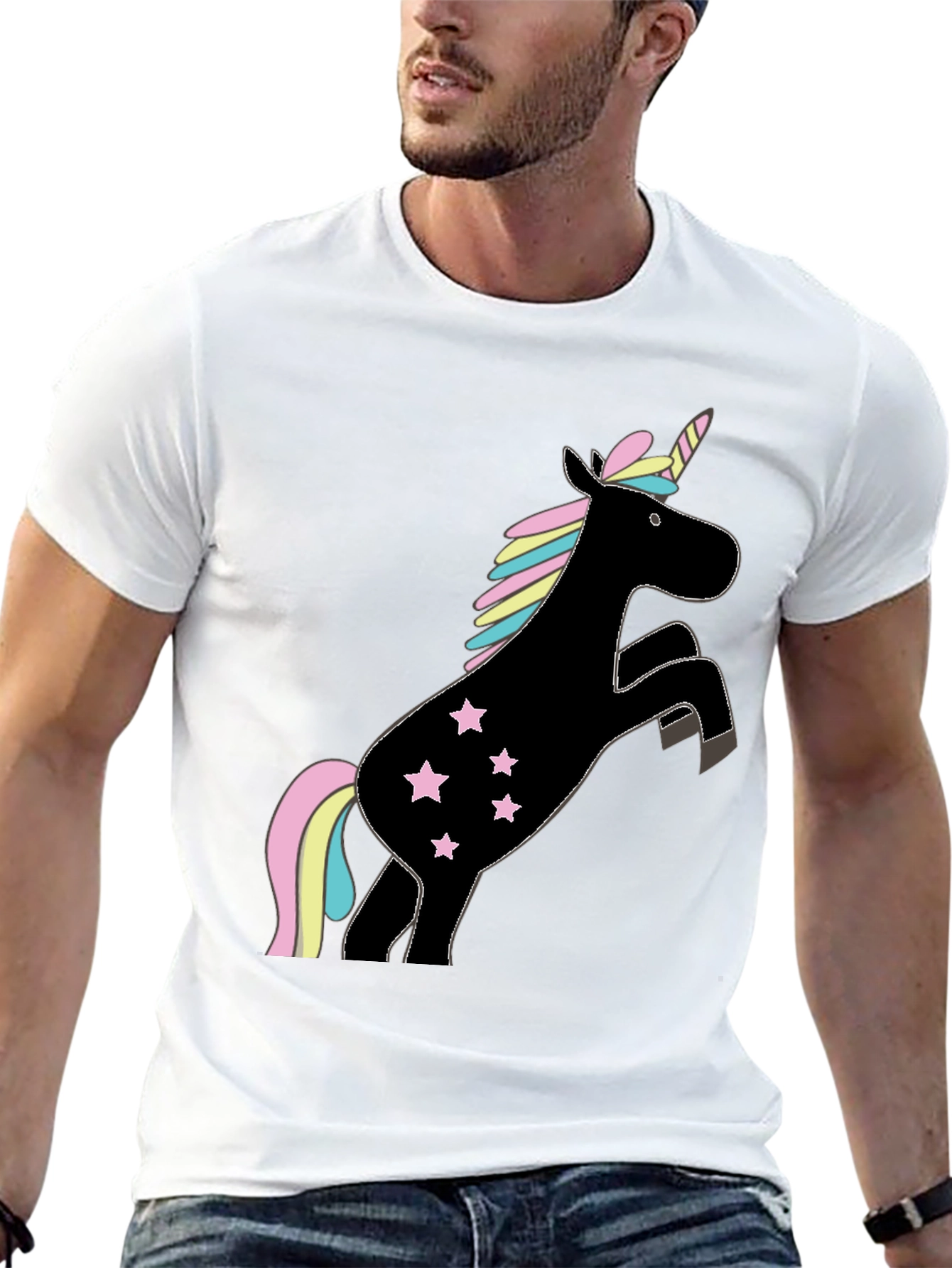 Unicorn Stars Black T-Shirt