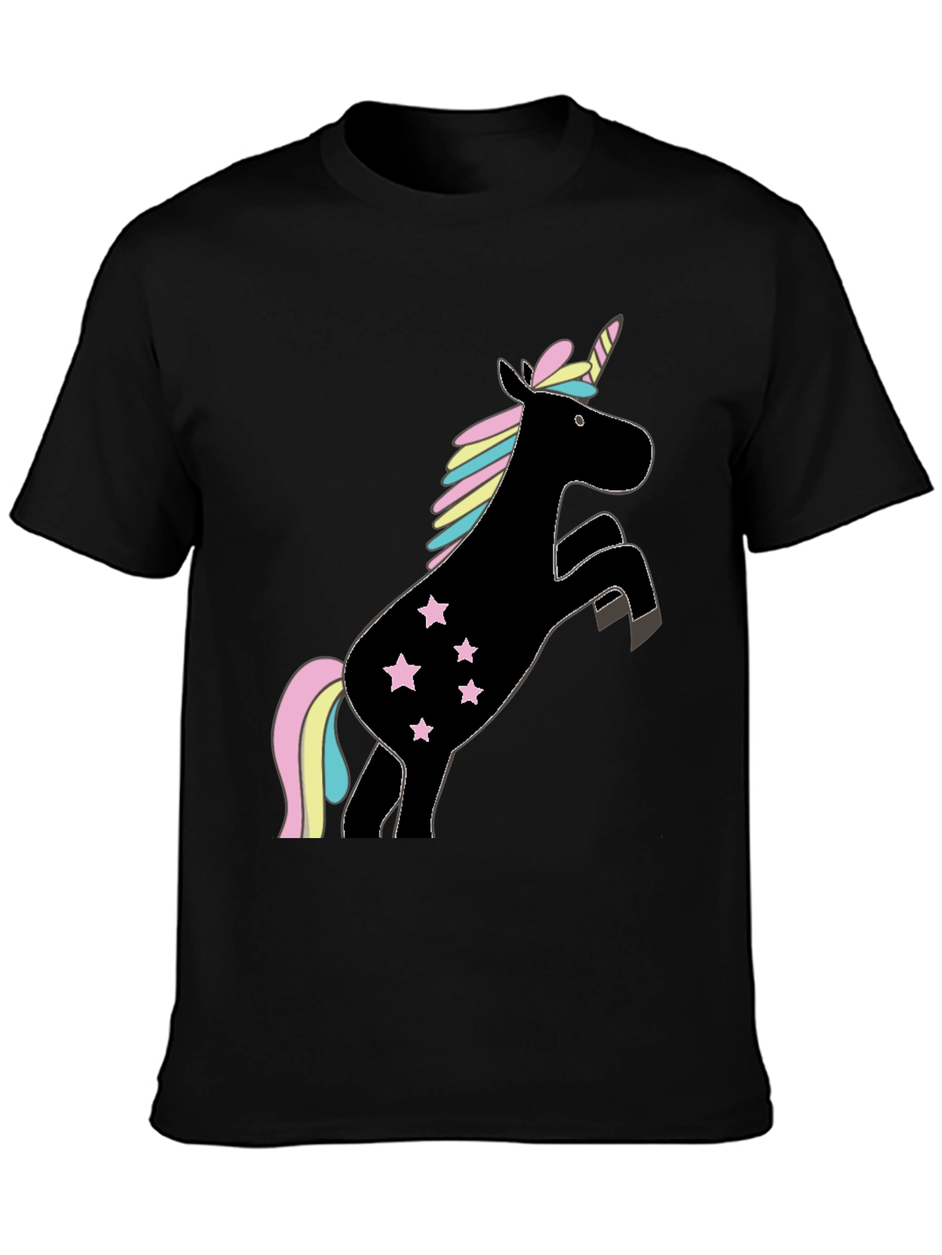 Unicorn Stars Black T-Shirt